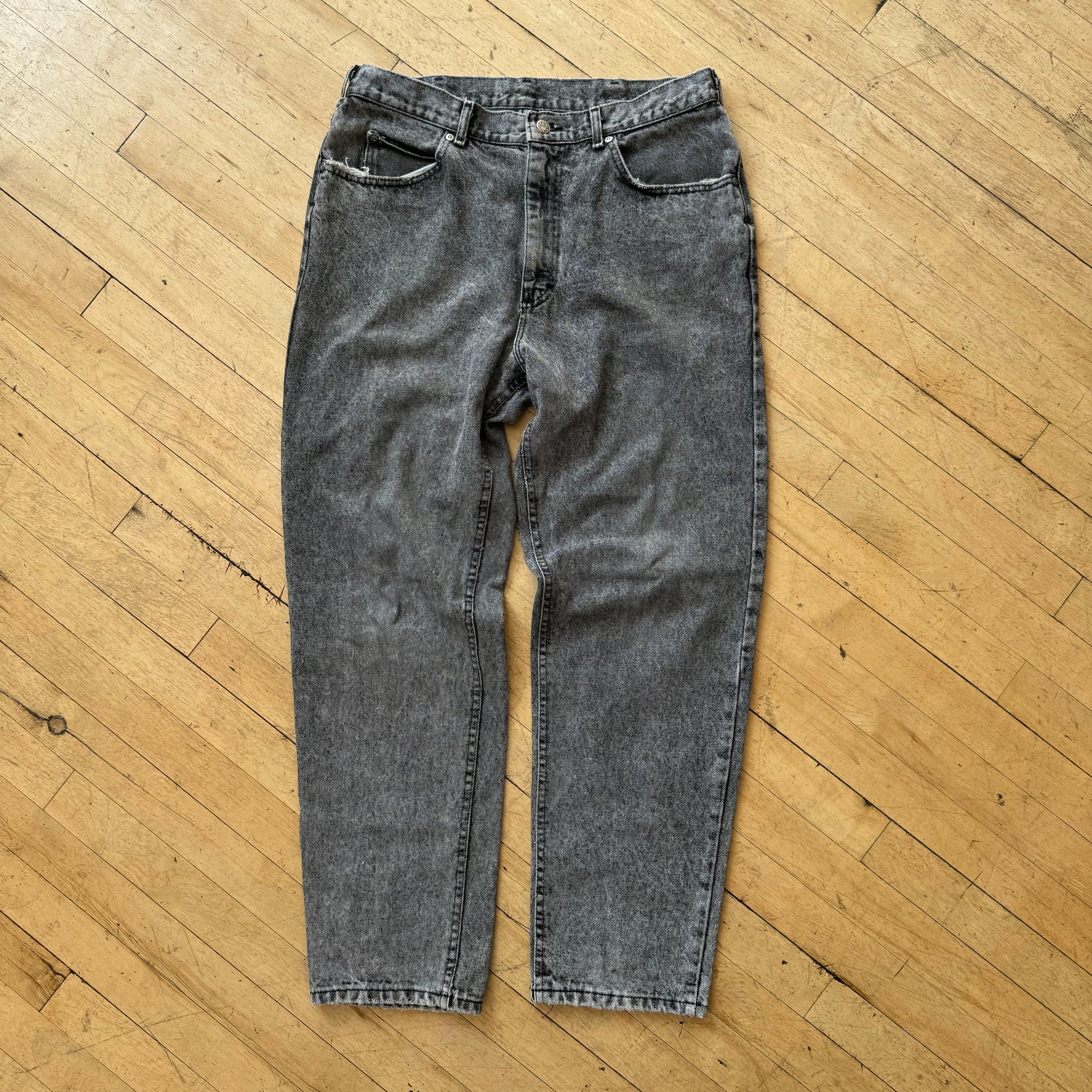 Vintage Lee Grey Denim Jeans Sz 36x32
