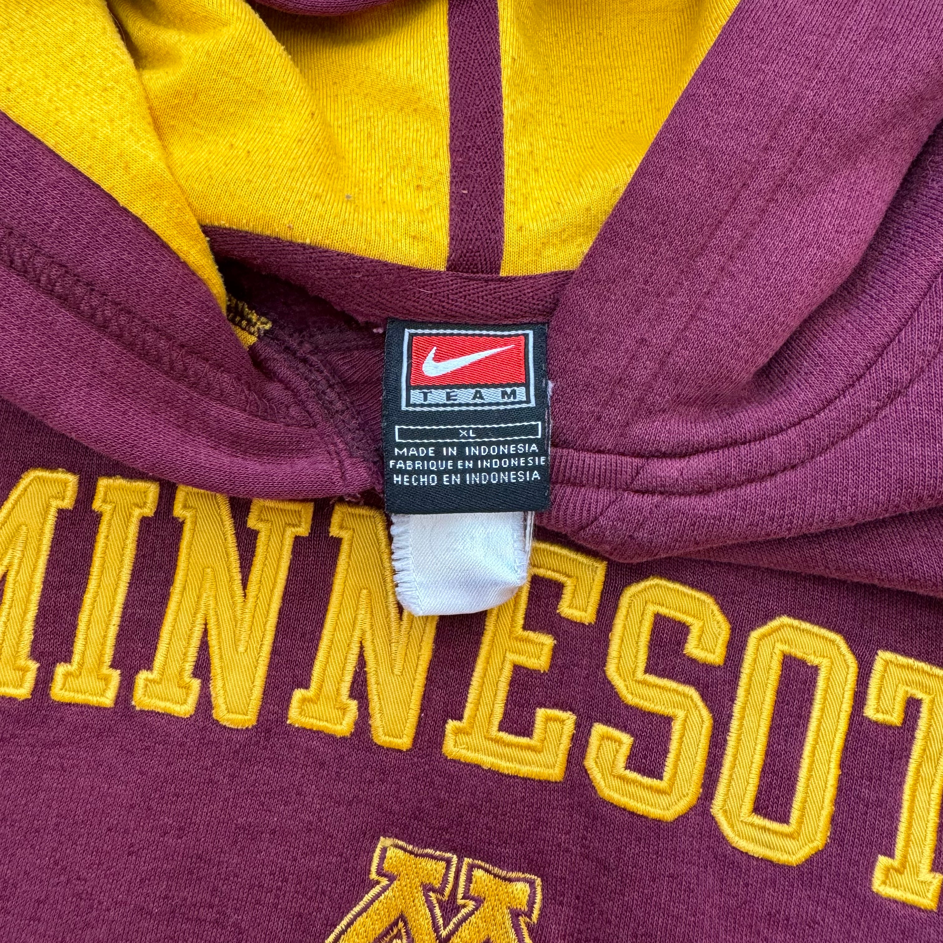 Vintage Nike Center Swoosh Minnesota Gophers Hoodie Sz M