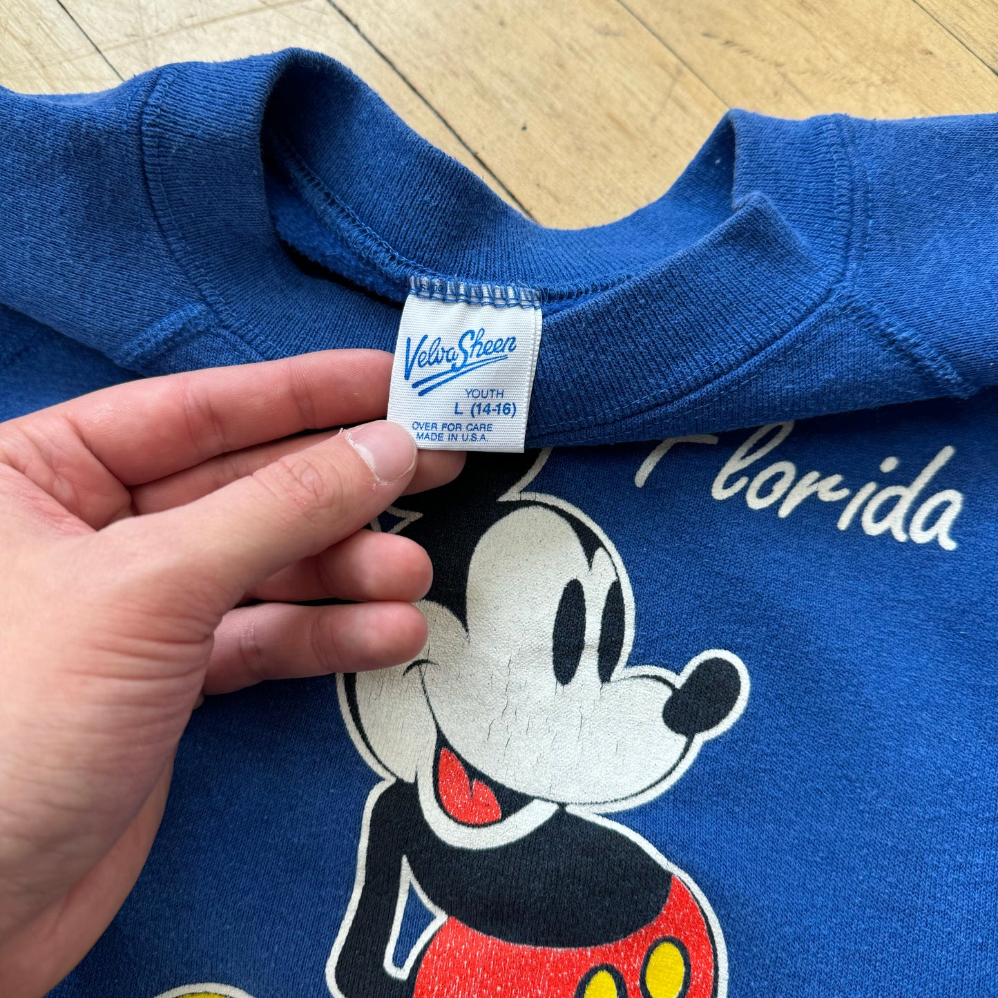 Vintage Mickey Mouse Flordia Crewneck Sz YTH L