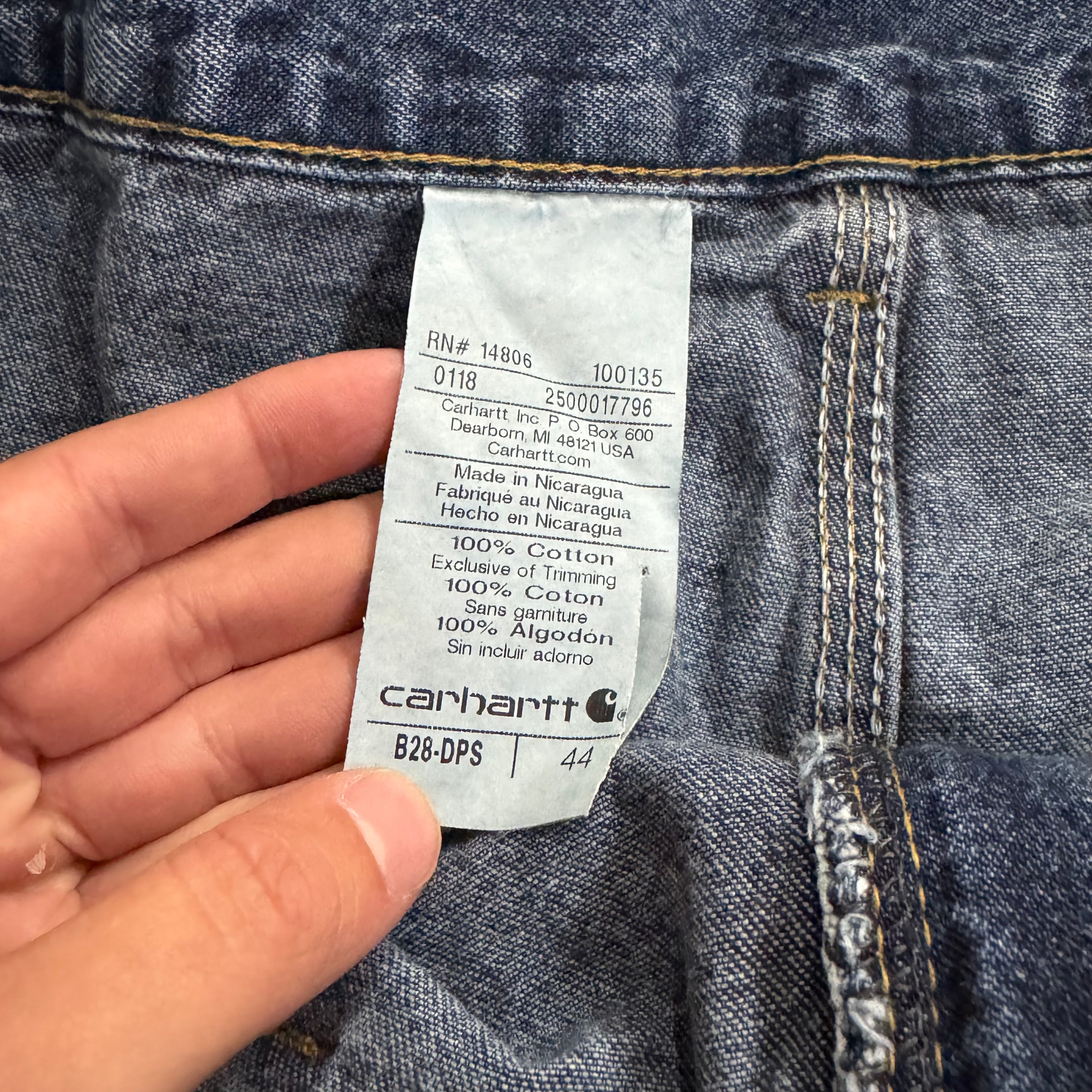 Vintage Carhartt Denim Jean shorts Sz 44