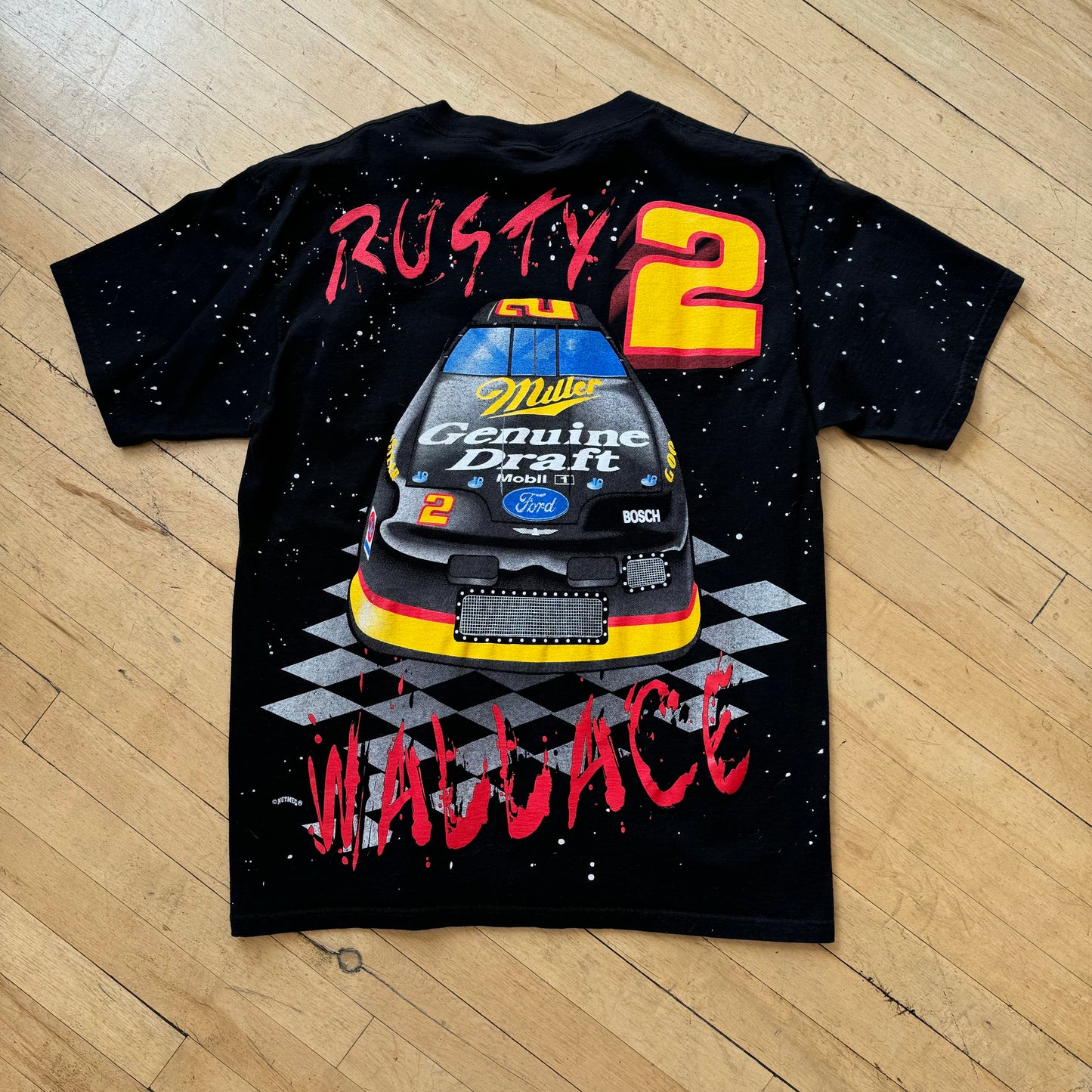 Vintage Nutmeg Rusty Wallace AOP Nascar T-shirt Sz L