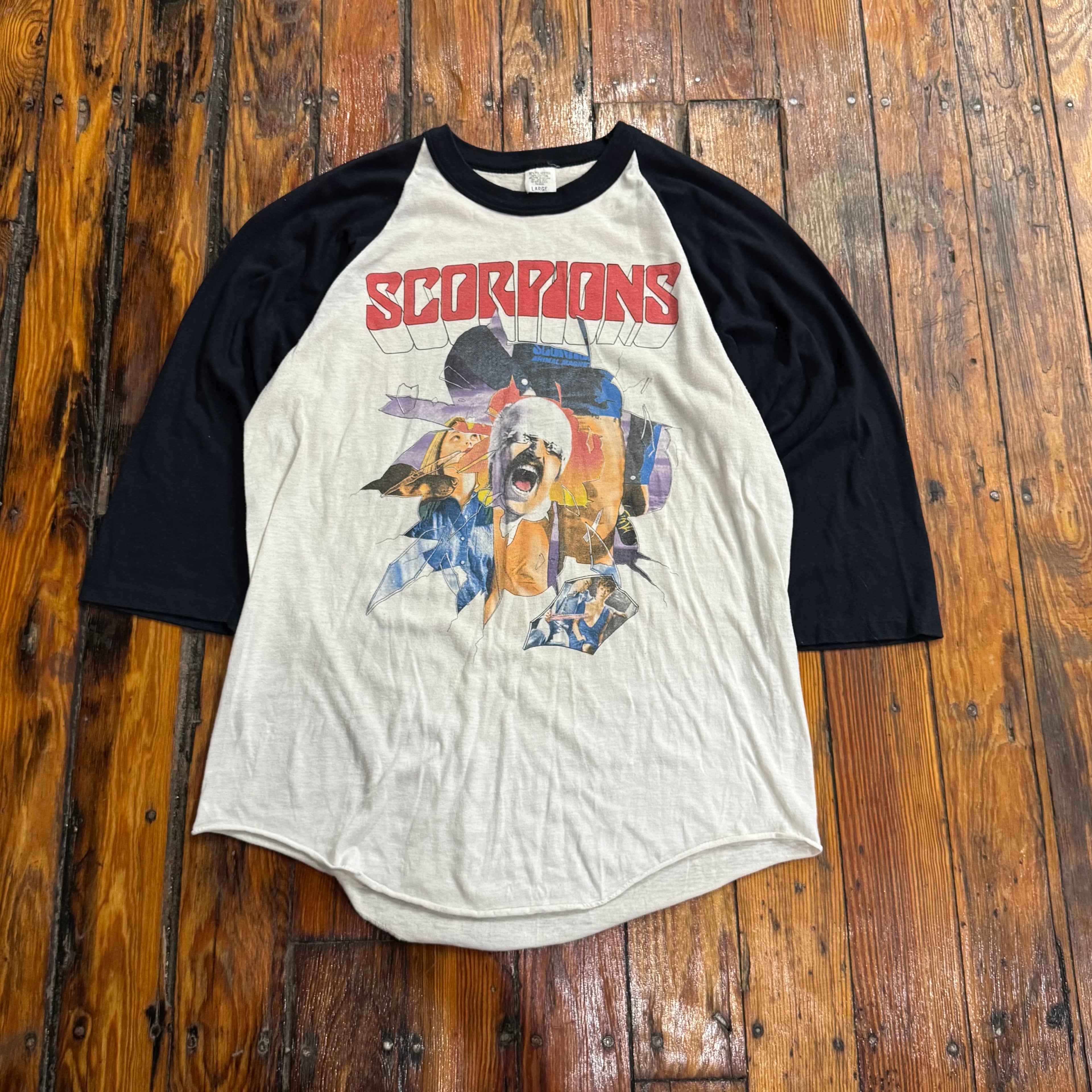 Vintage Scorpions Raglan Band T-shirt Sz L