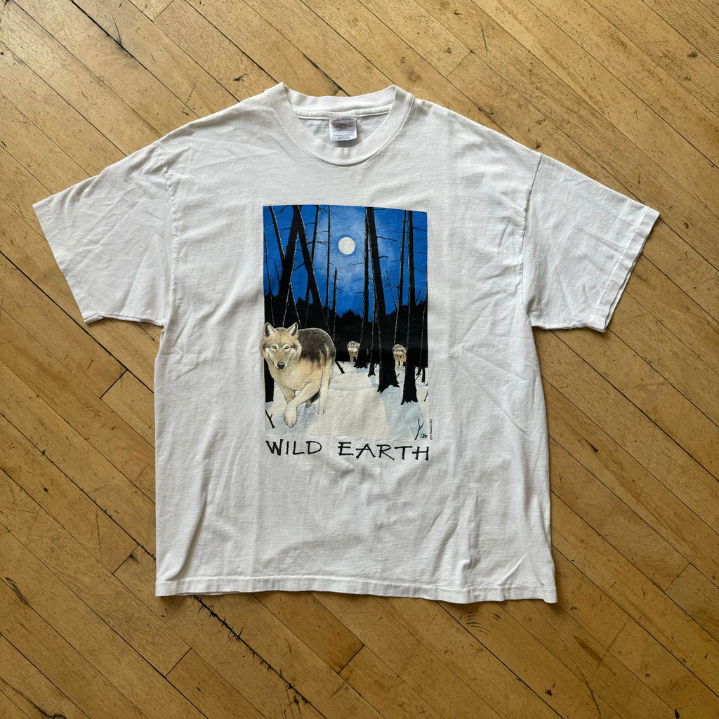 Vintage Wild Earth Wolf T-shirt Sz XL