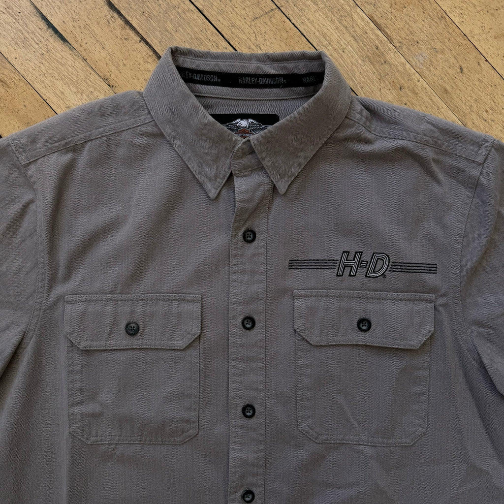 Harley Davidson Button Up T-shirt Sz M
