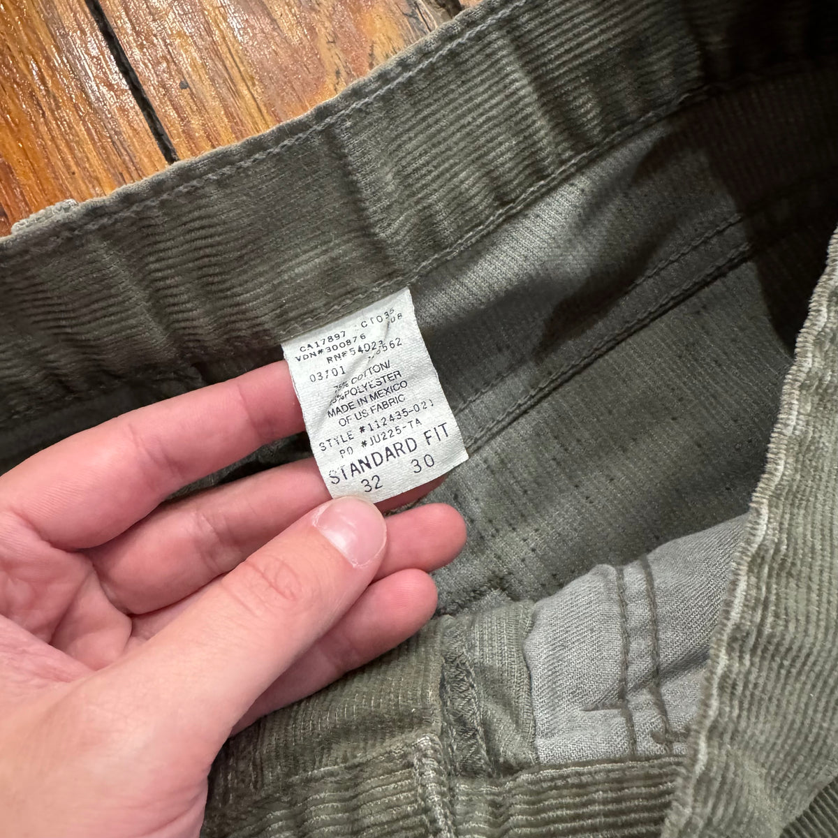 Vintage Olive Gap Corduroy Pants Sz 32x30