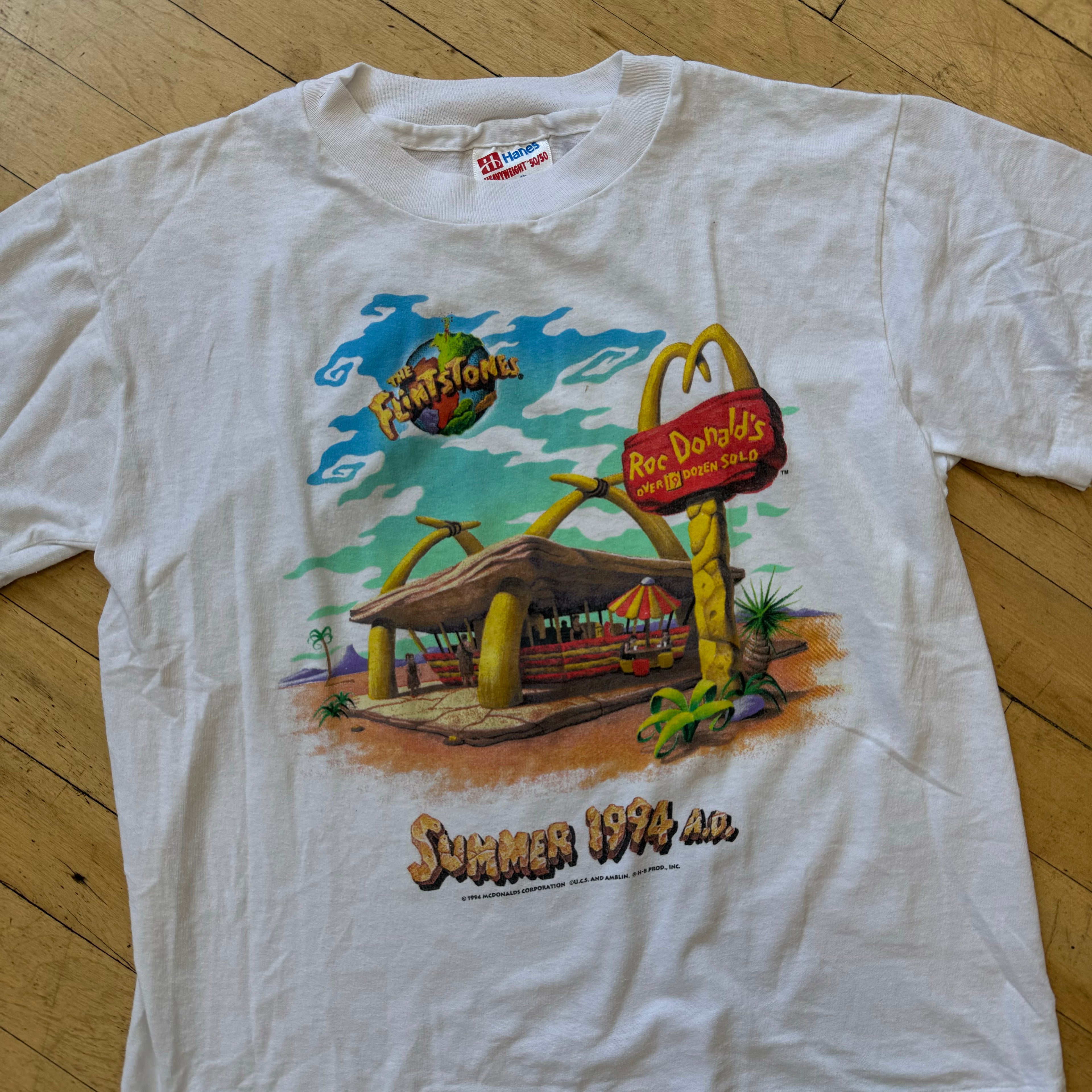 Vintage Flintstones McDonalds Ad T-shirt Sz YTH S