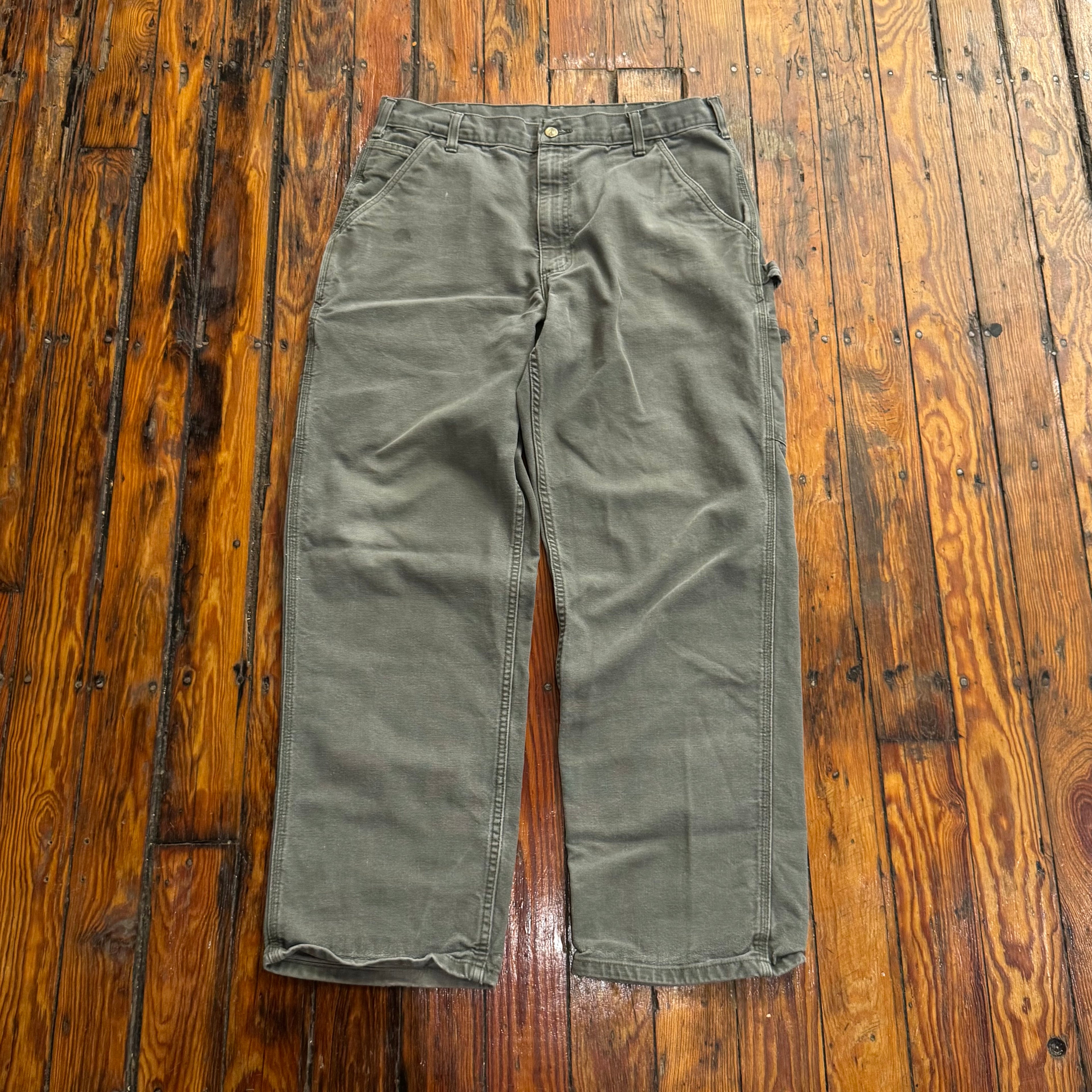 Vintage Carhartt Olive Denim Jeans Sz 36x32