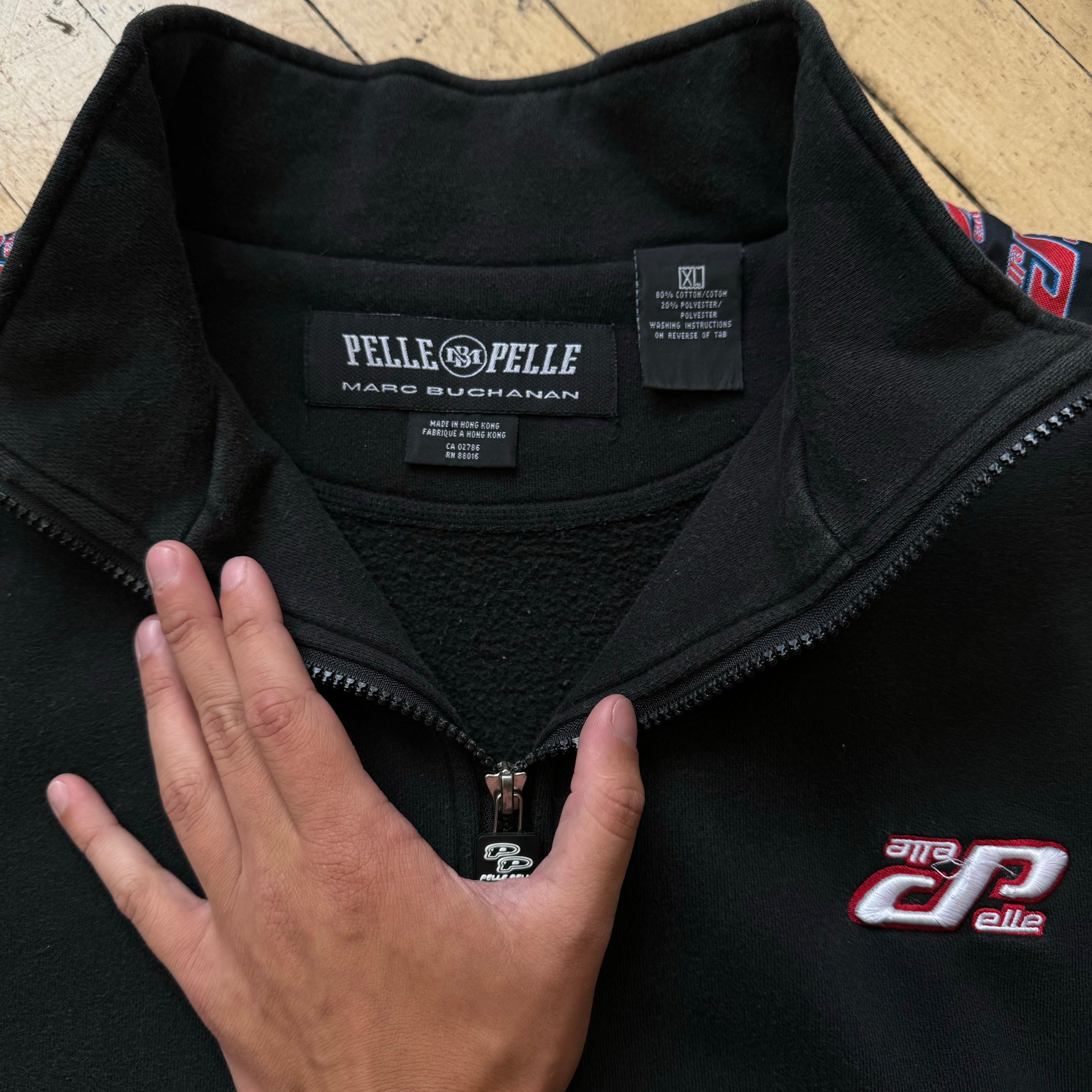 Y2K Pelle Pelle Quarter Zip Jacket Sz XL