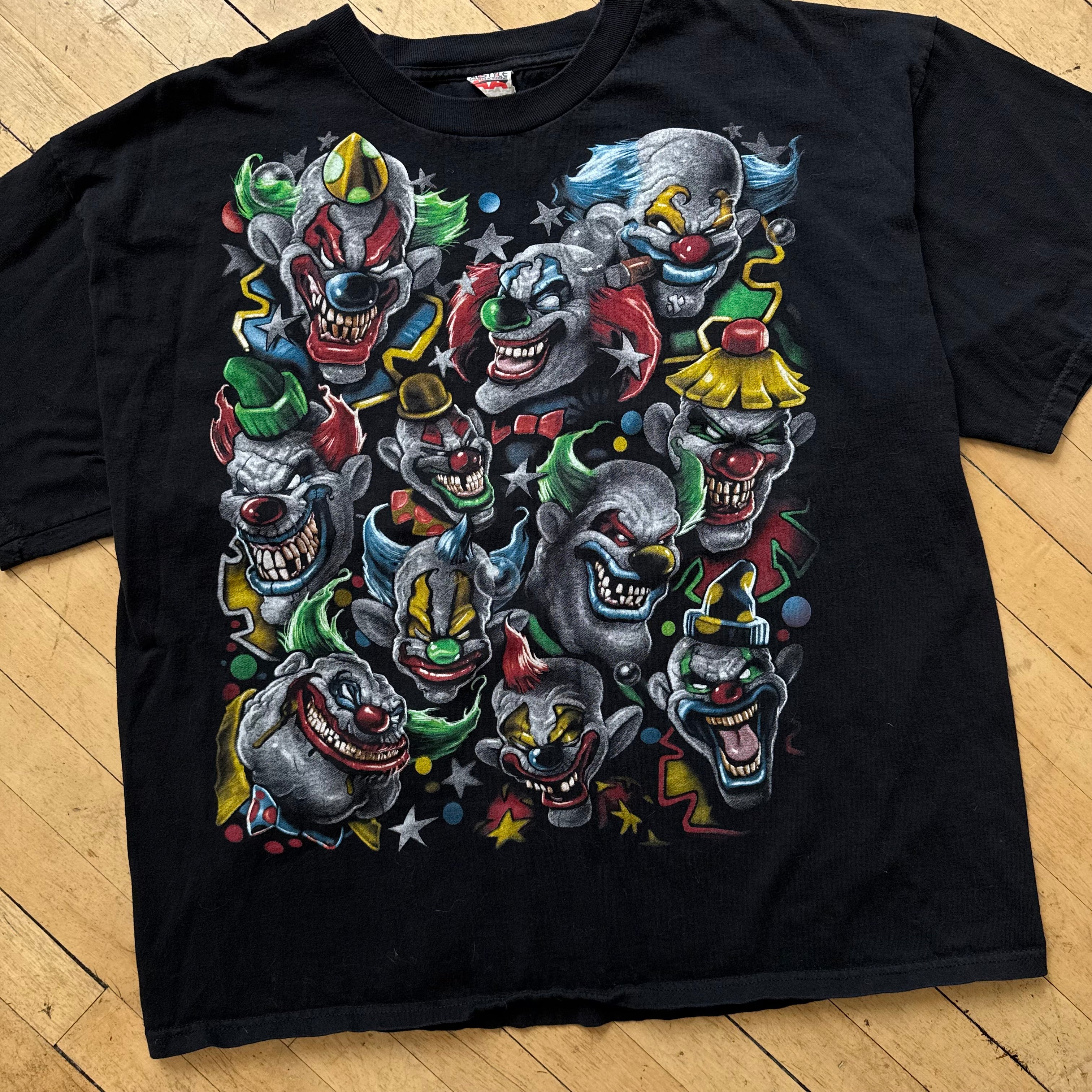 Y2K Clown Collage T-shirt Sz XXL
