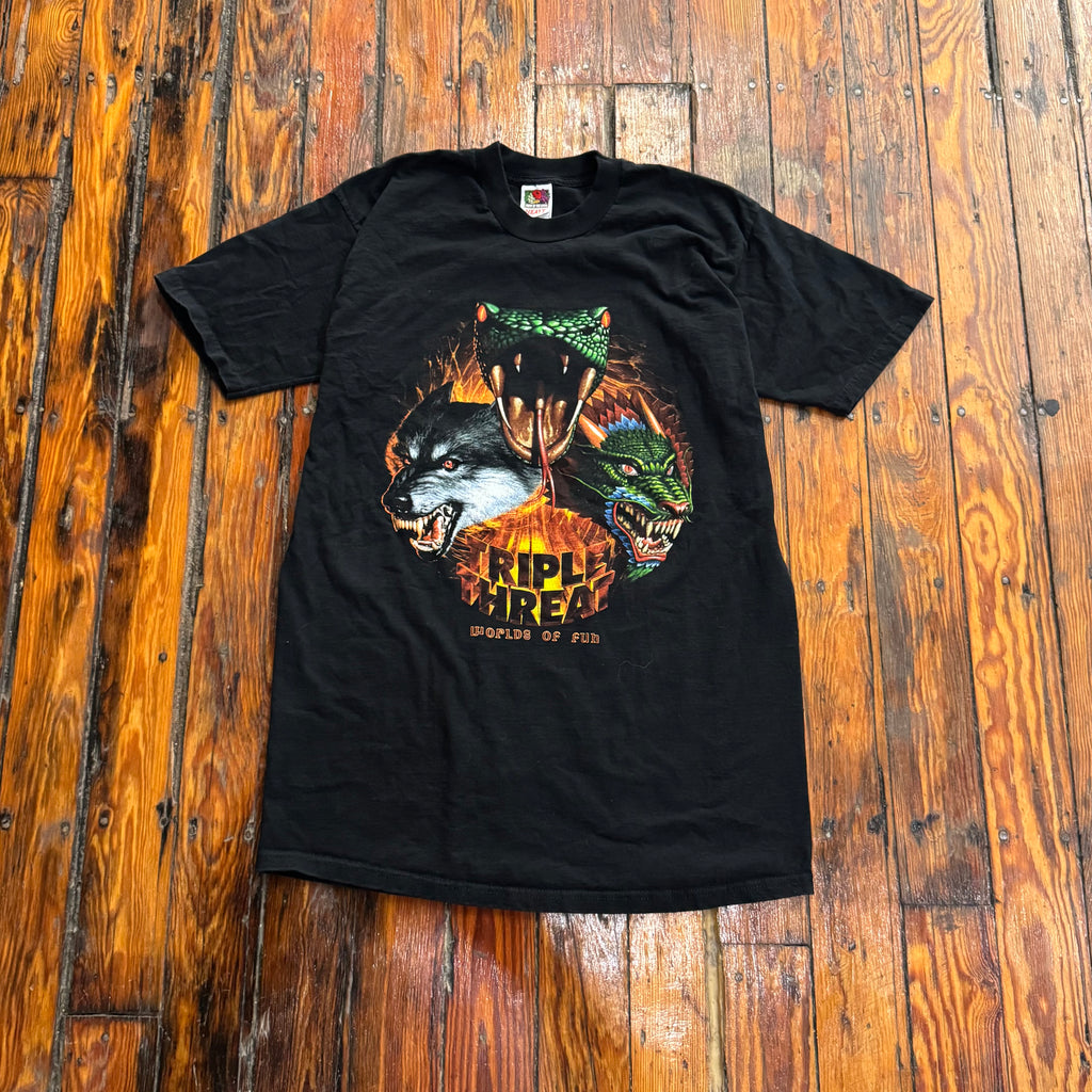 Vintage Worlds of Fun Triple Threat T-shirt Sz XL