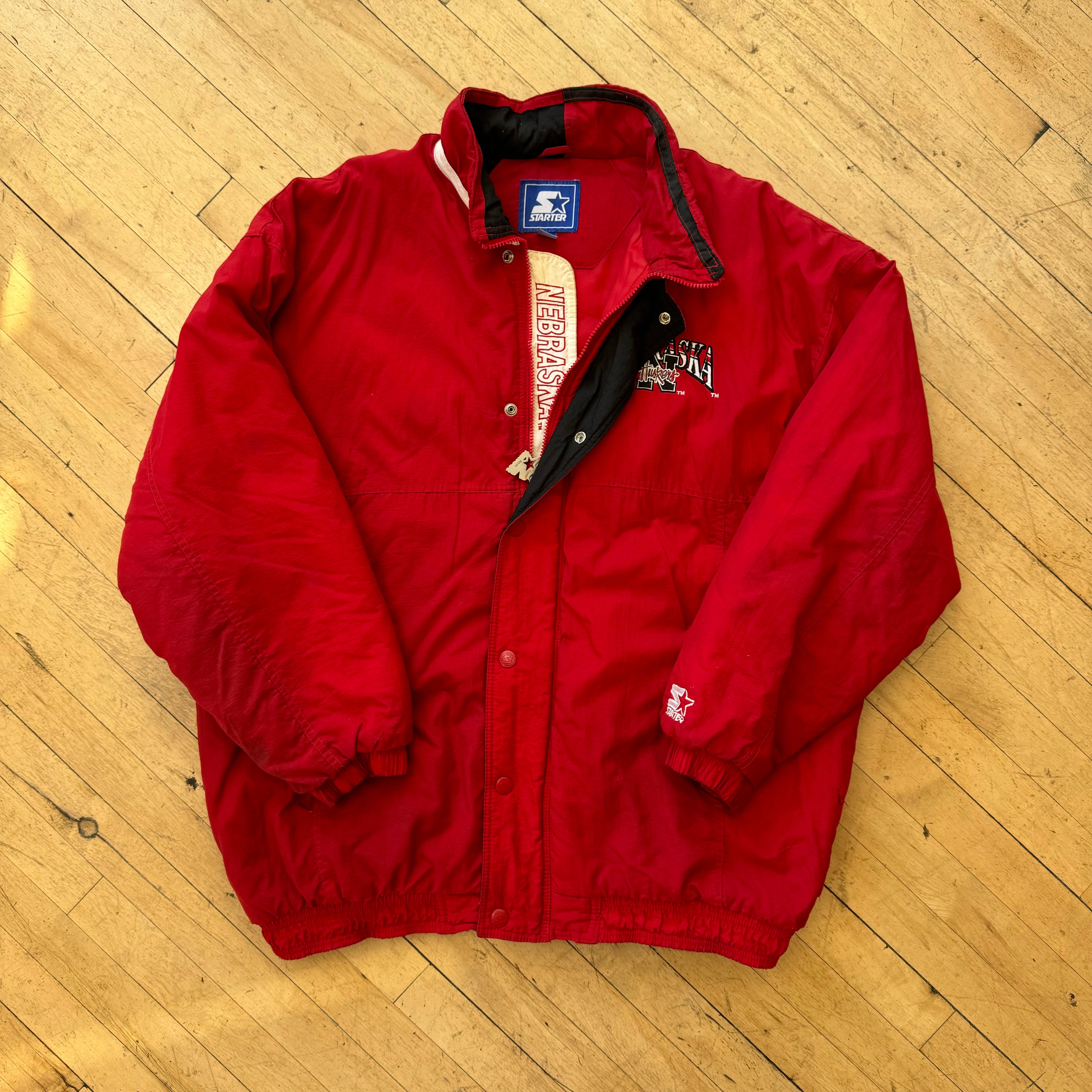 Vintage Nebraska Huskers Starter Puffer Jacket Sz XXL