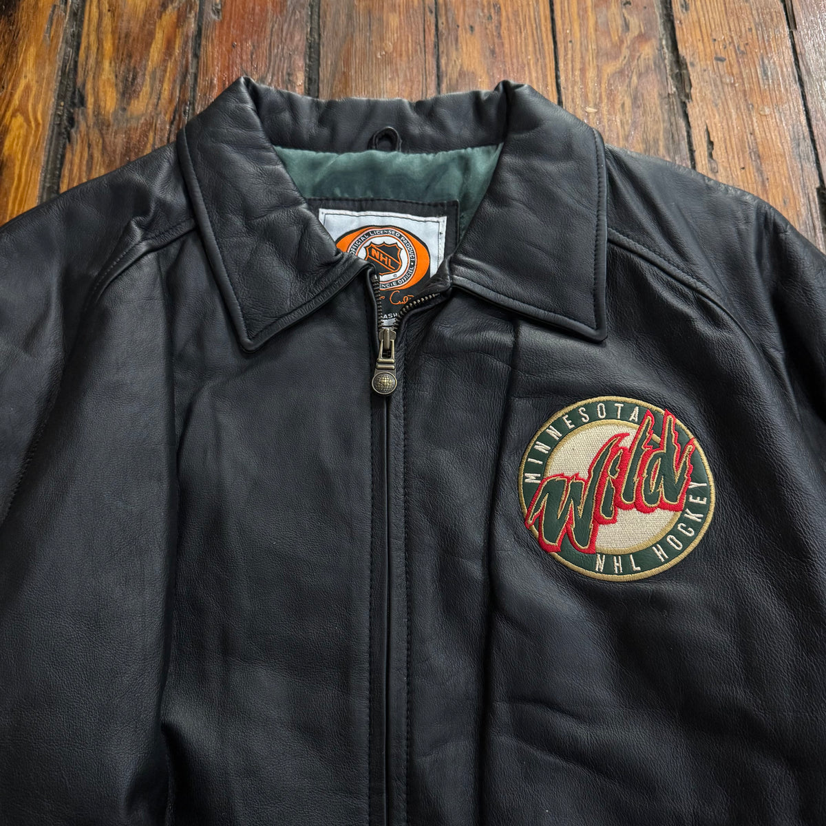 Vintage Minnesota Wild Carl Banks Leather Jacket Sz XL (NEW)