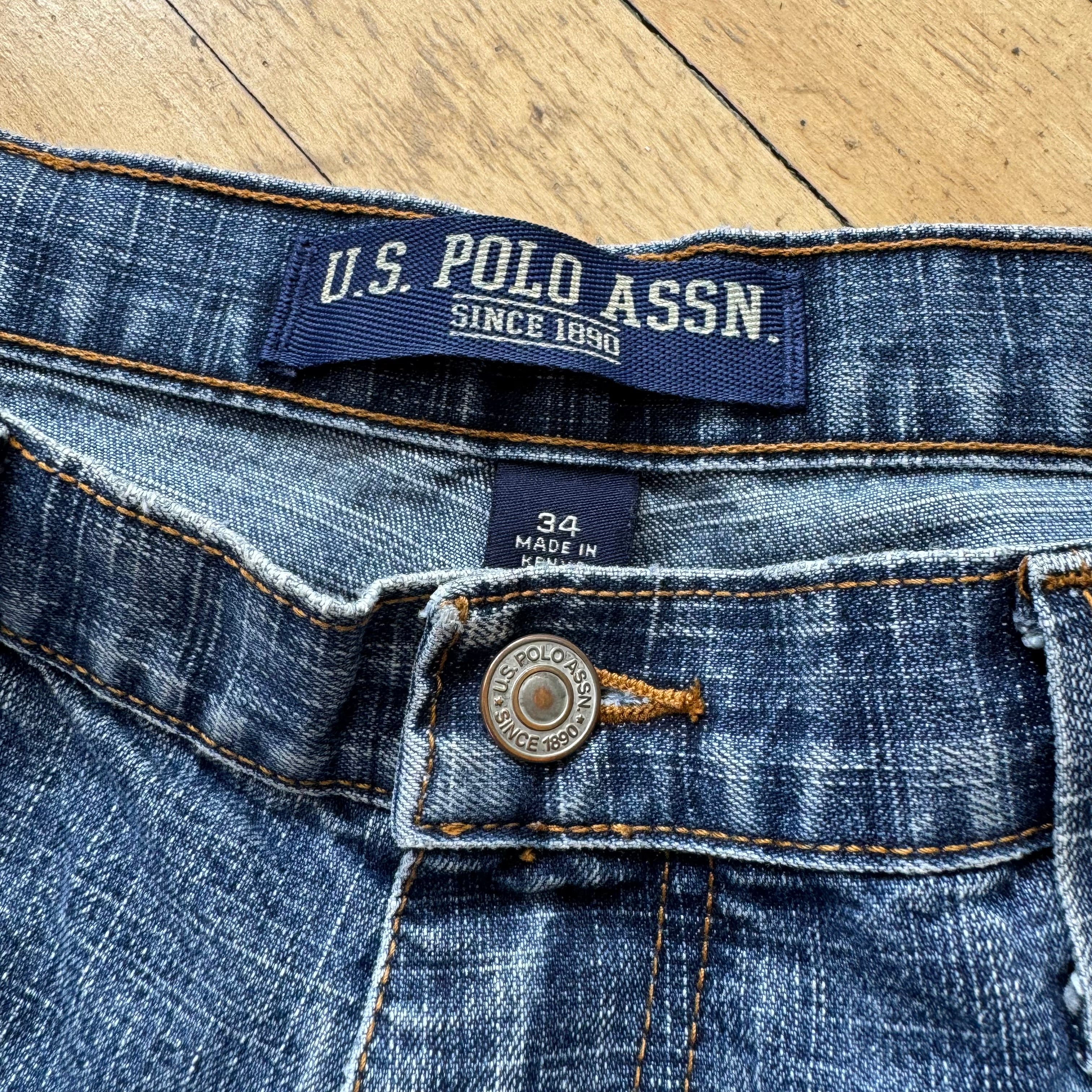 Vintage US Polo ASSN Denim Jean Shorts Sz 34