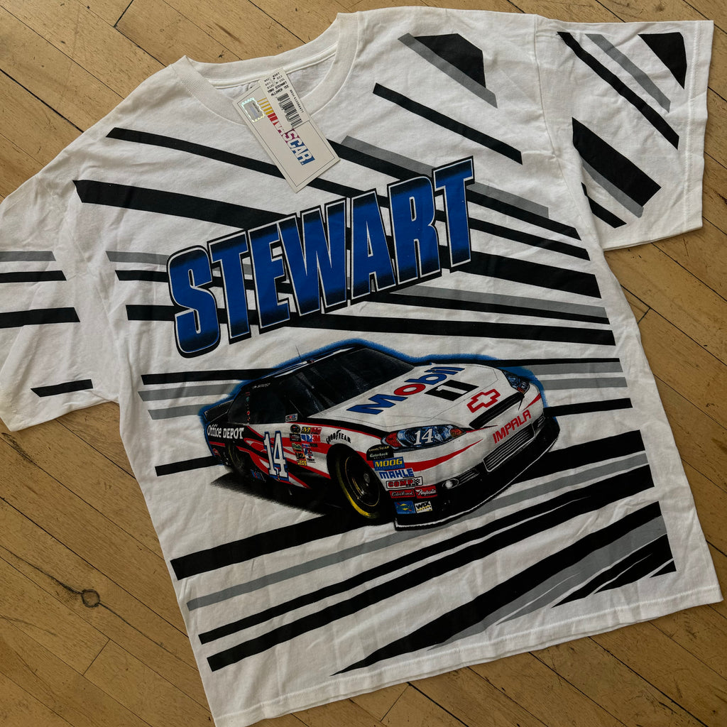 Y2K Tony Steuart Nascar AOP T-shirt Sz XL