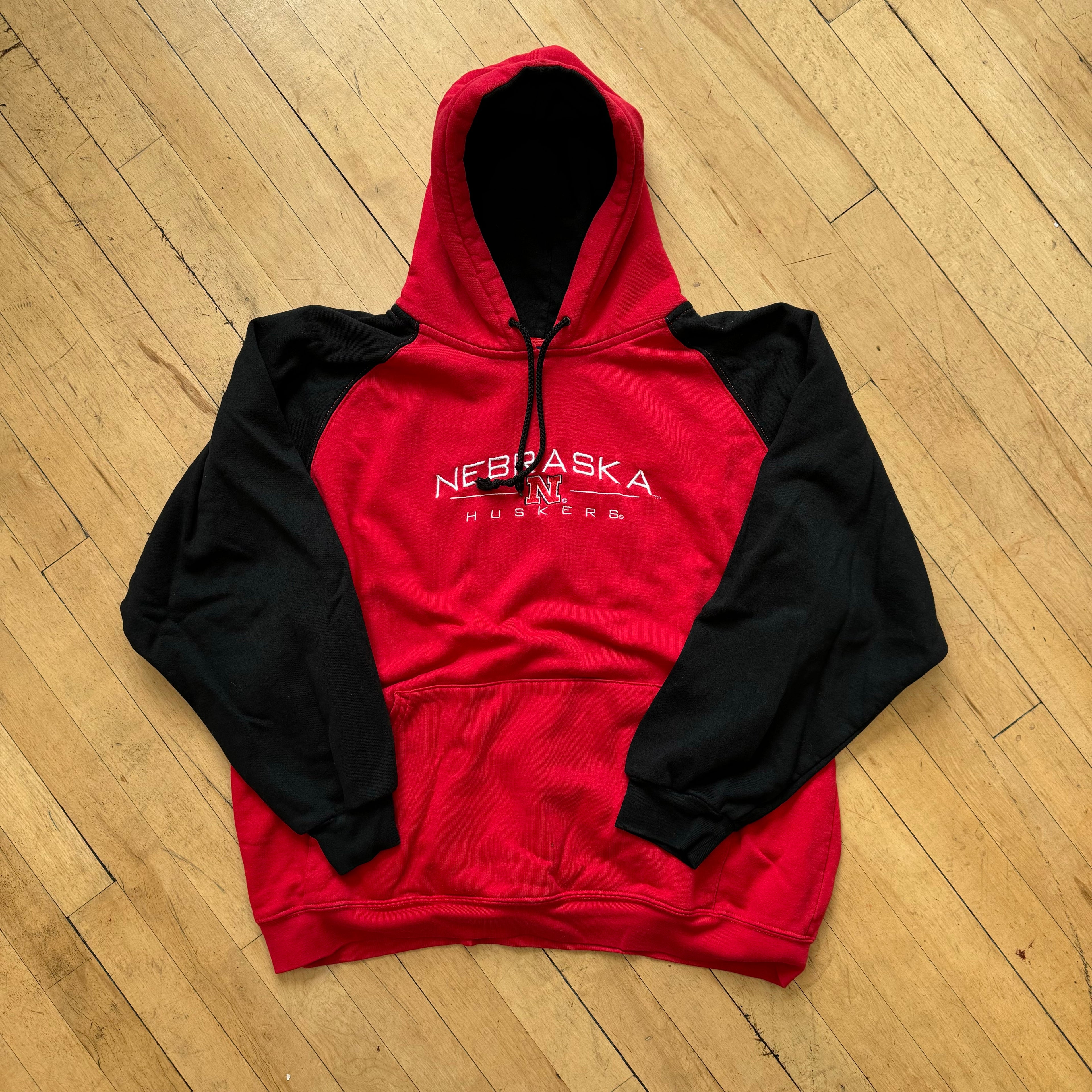 Vintage Nebraska Huskers Hoodie Sz L