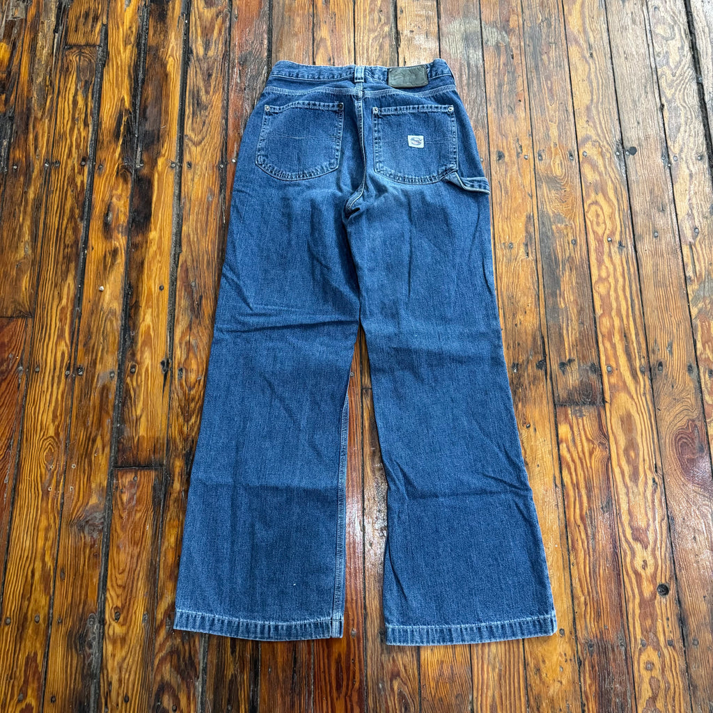 Vintage Baggy Silver Denim Jeans Sz 30