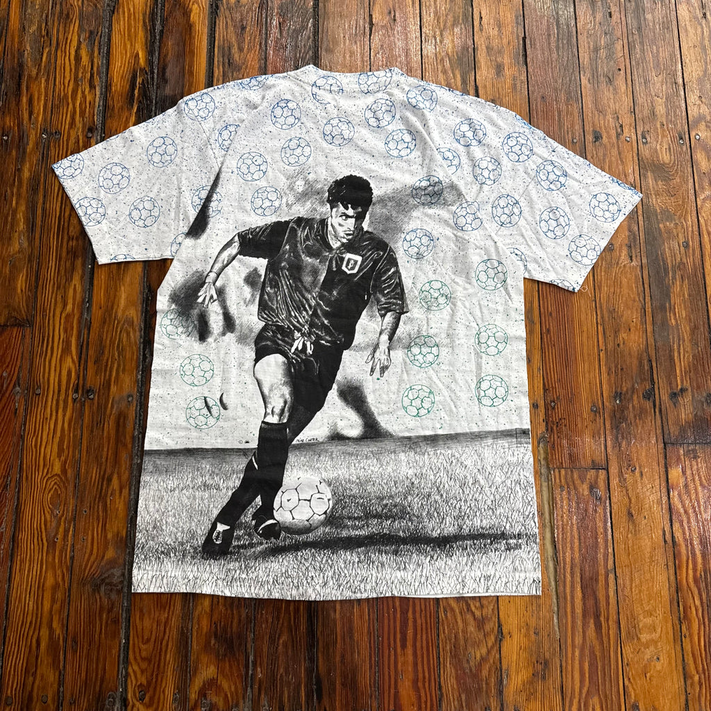 Vintage Soccer AOP T-shirt Sz XL