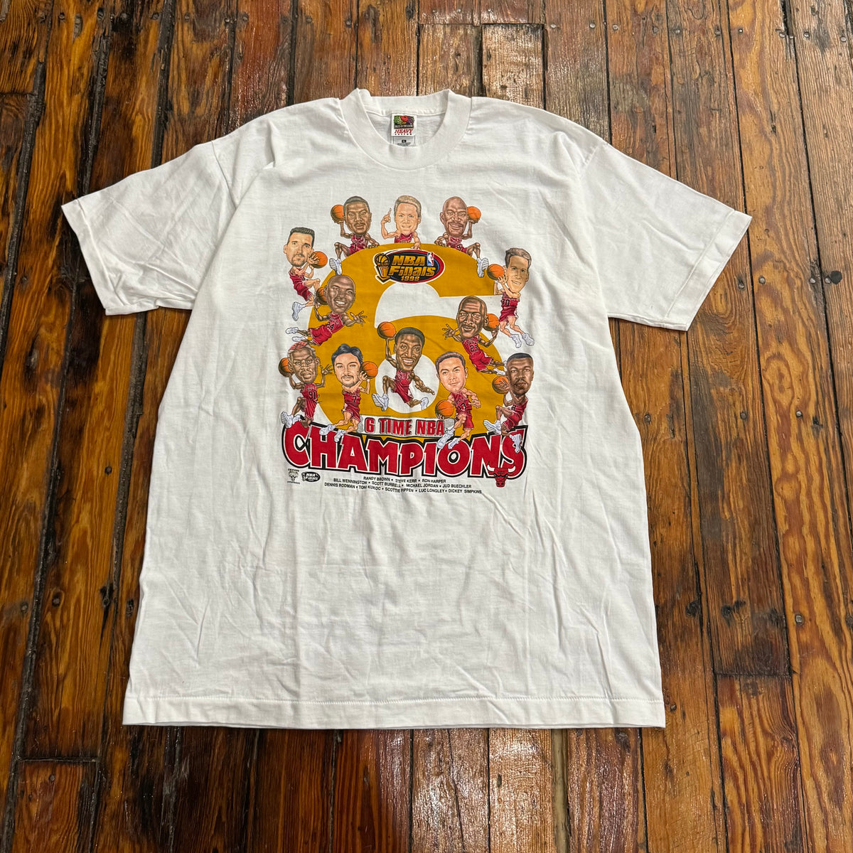 Vintage Chicago Bulls 6 Time Champions T-shirt Sz XL (NEW)