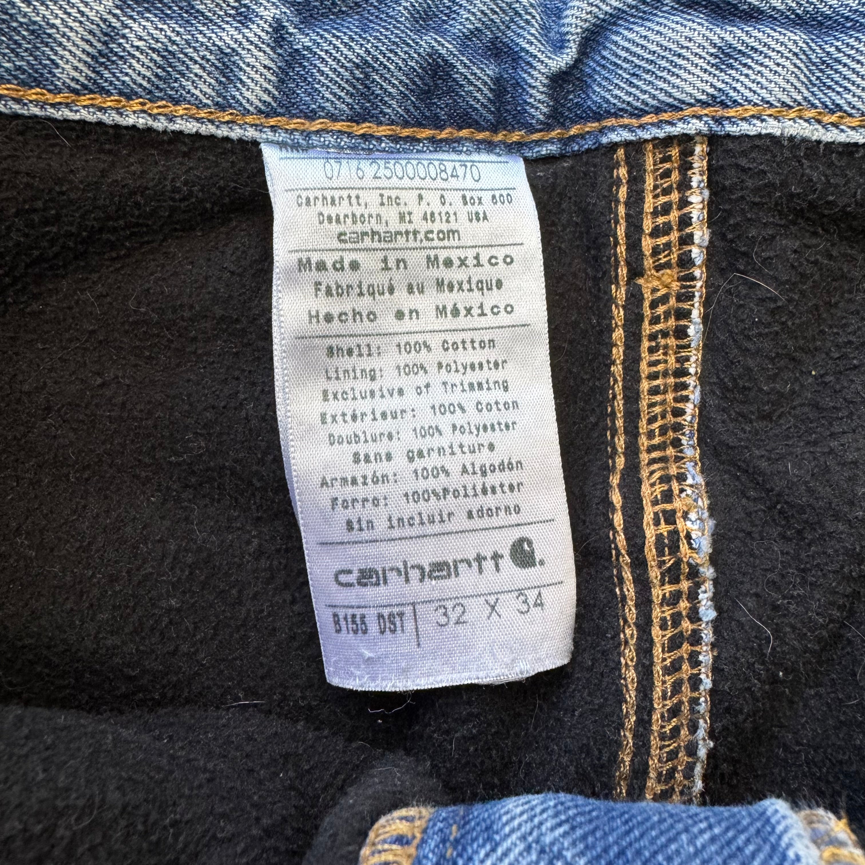 Vintage Blanket Lined Carhartt Denim Jeans Sz 32x34