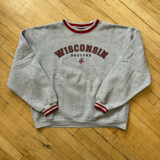 Vintage Wisconsin Badgers SpellOut CrewNeck Sz XL