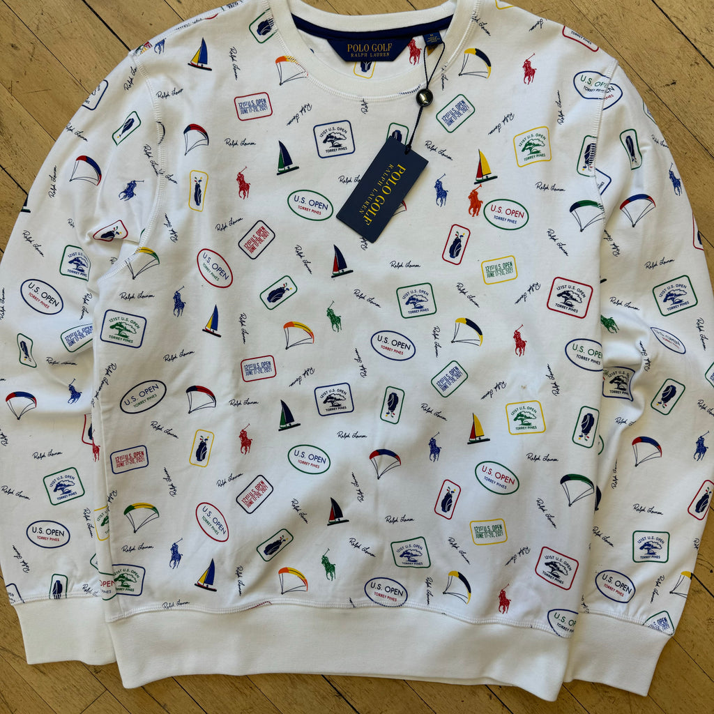 Polo Ralph Lauren US Open Torrey Pines AOP CrewNeck Sz M