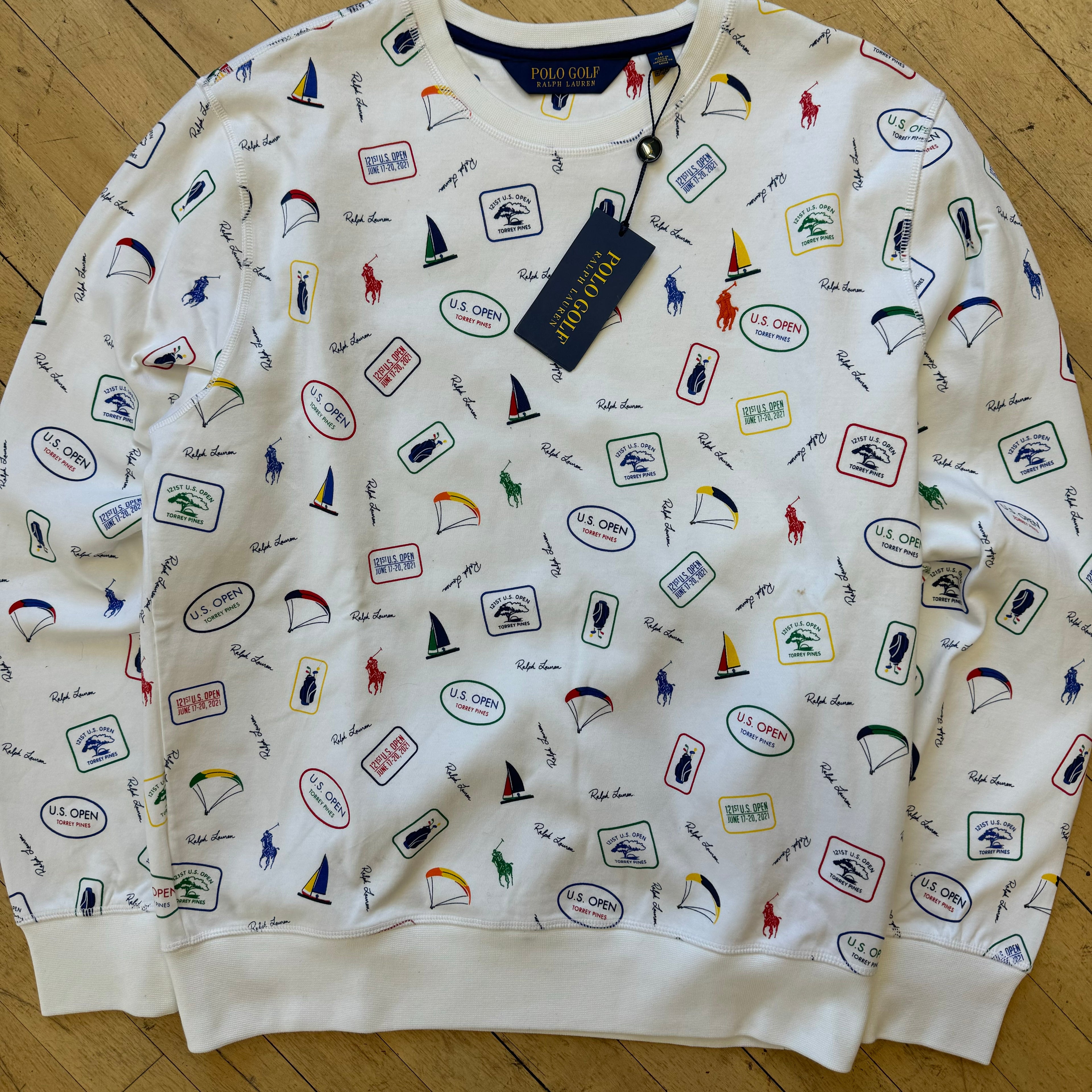 Polo Ralph Lauren US Open Torrey Pines AOP CrewNeck Sz M