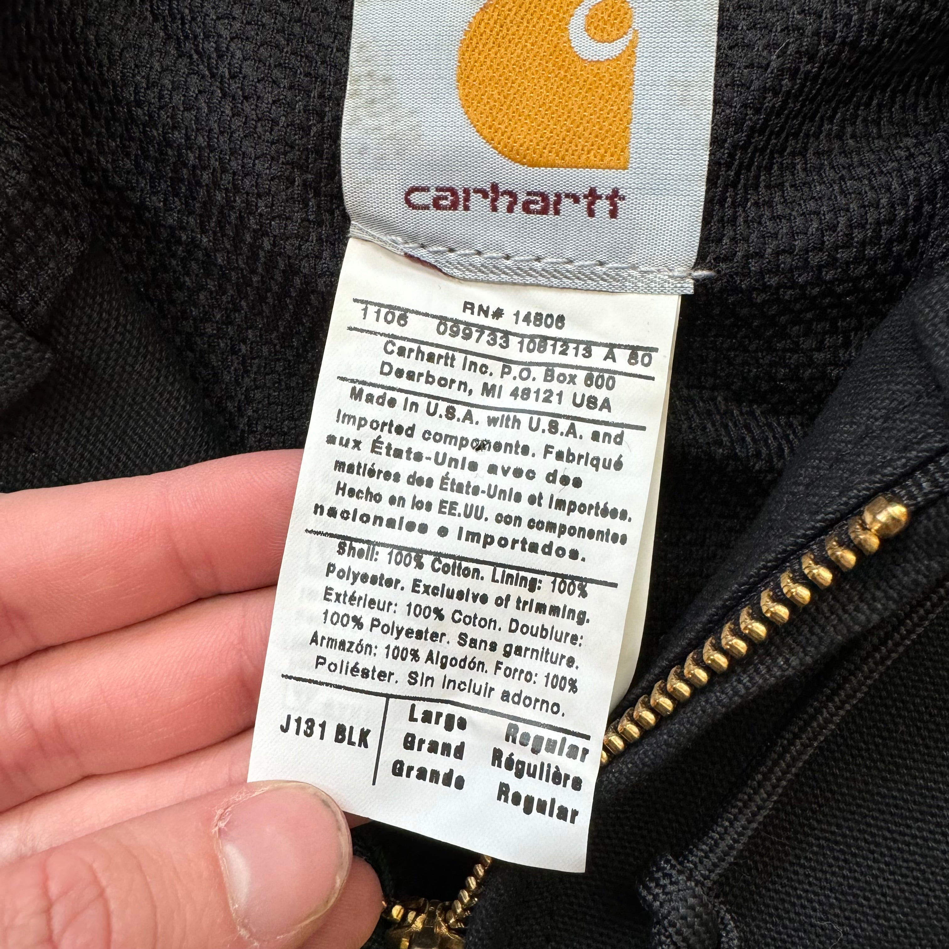 Vintage Carhartt Black Active Jacket New W/ Tags Sz L