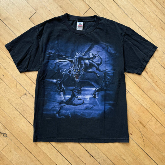 Vintage Liquid Blue Dragon T-shirt Sz L