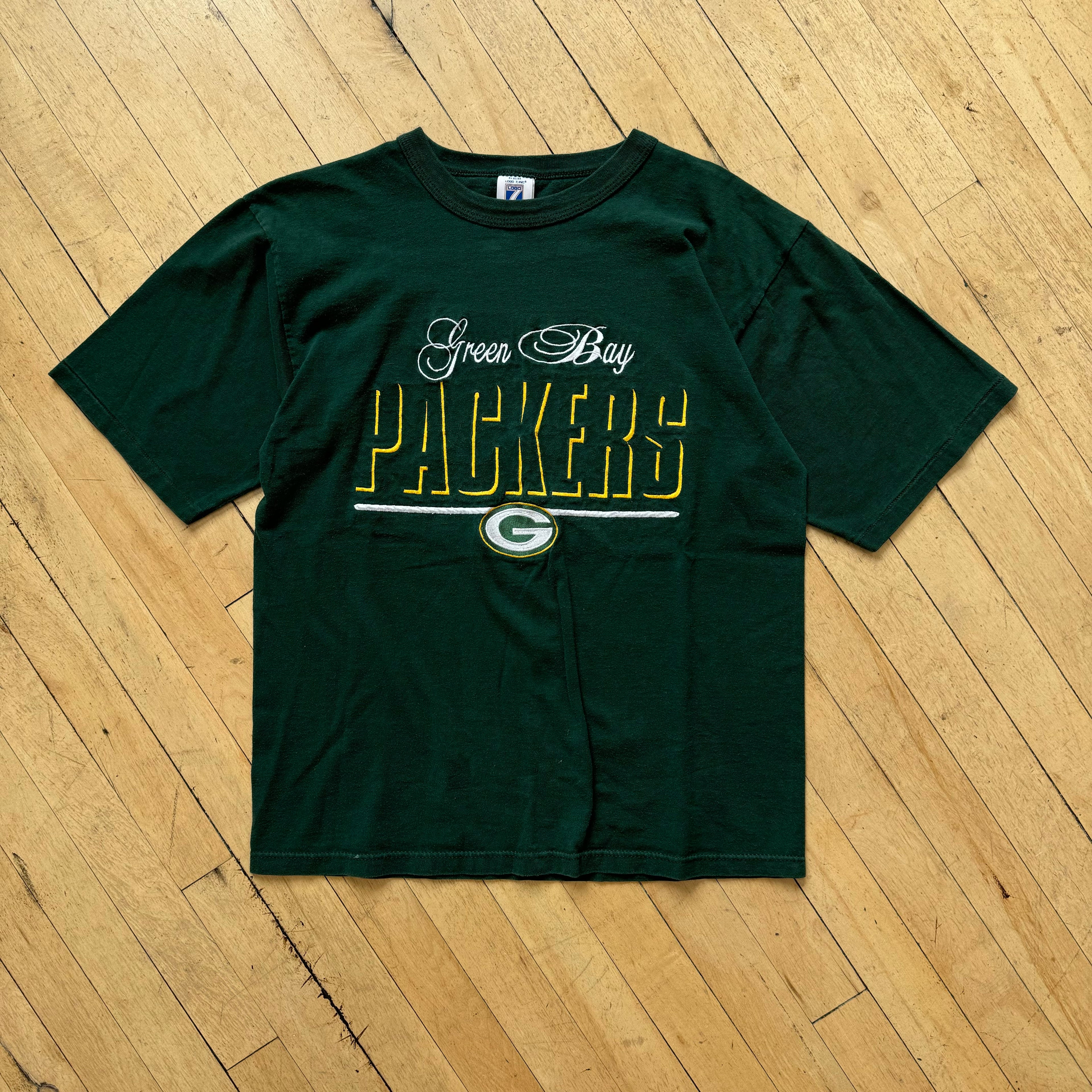 Vintage Green Bay Packers Embroidered T-shirt Sz M