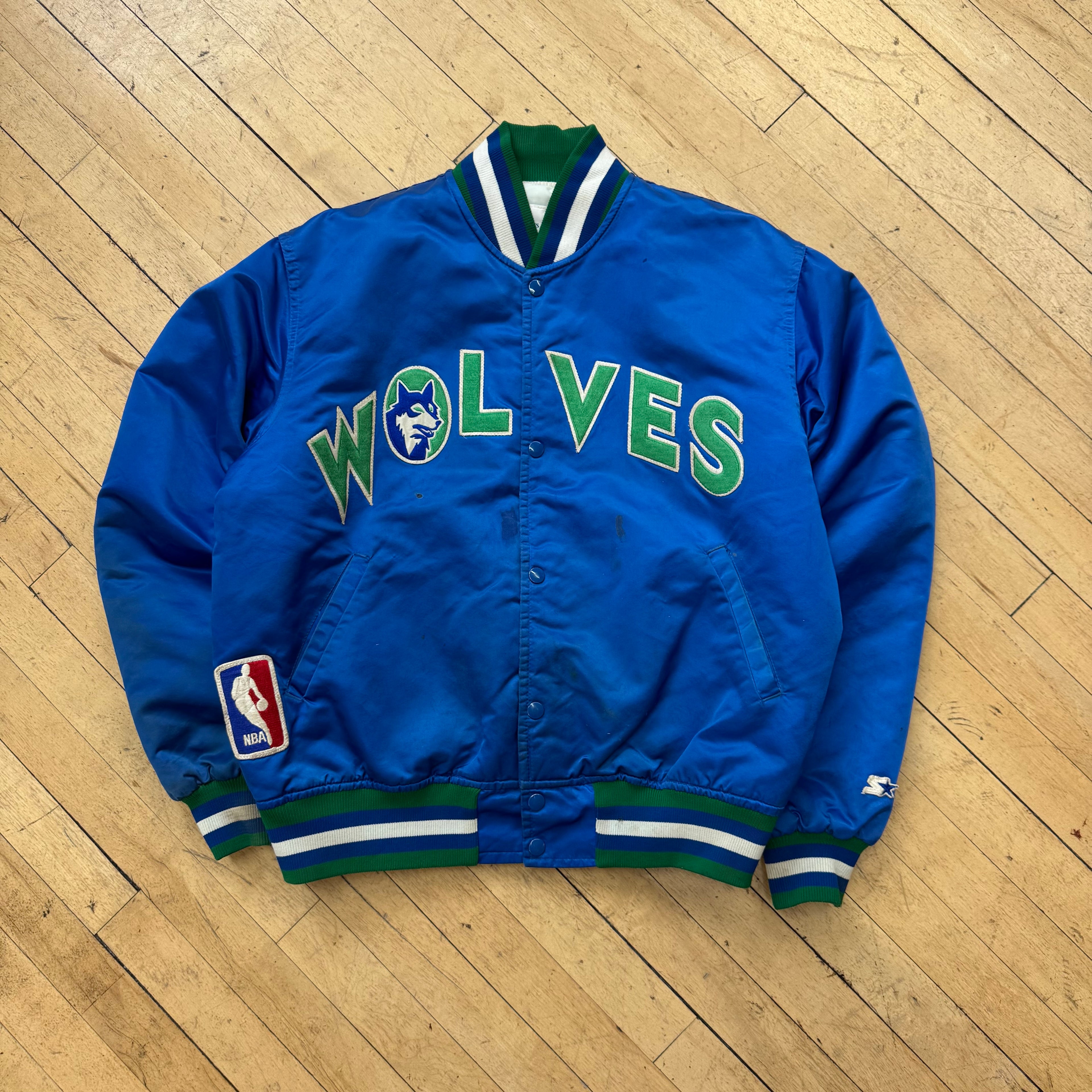 Vintage Minnesota Timberwolves Satin Starter Jacket Sz L