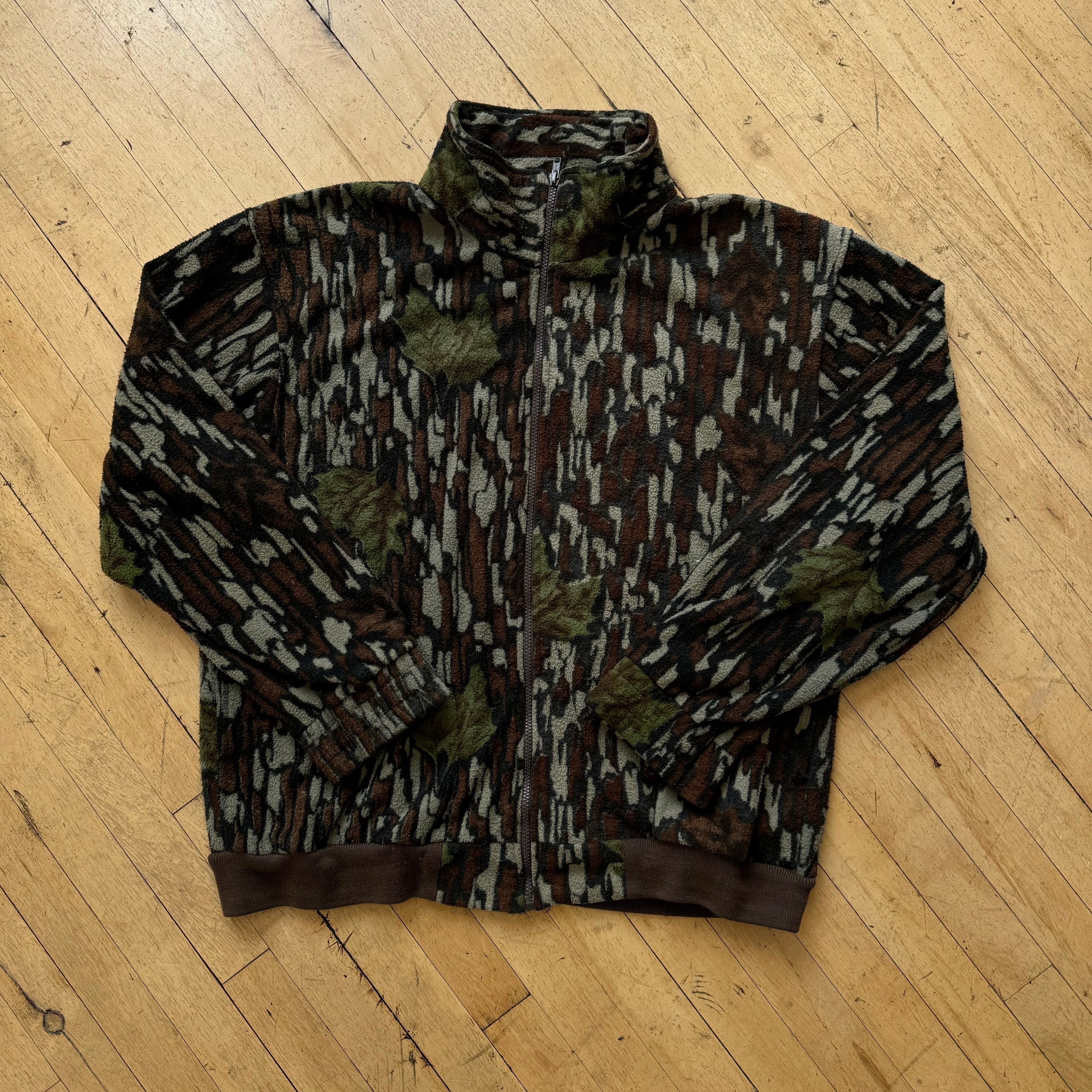 Vintage Camo Fleece Zip-Up Jacket Sz XL
