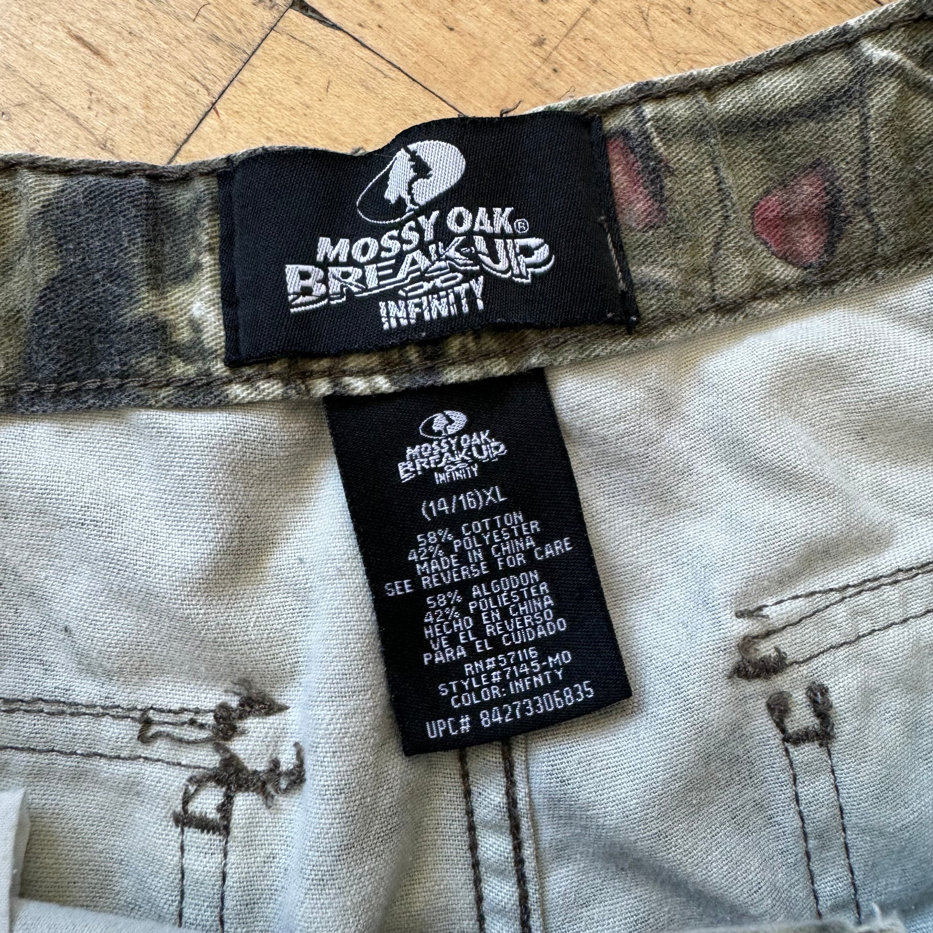 Vintage Mossy Oak Camo Cargo Pants Sz YTH XL (14-16)