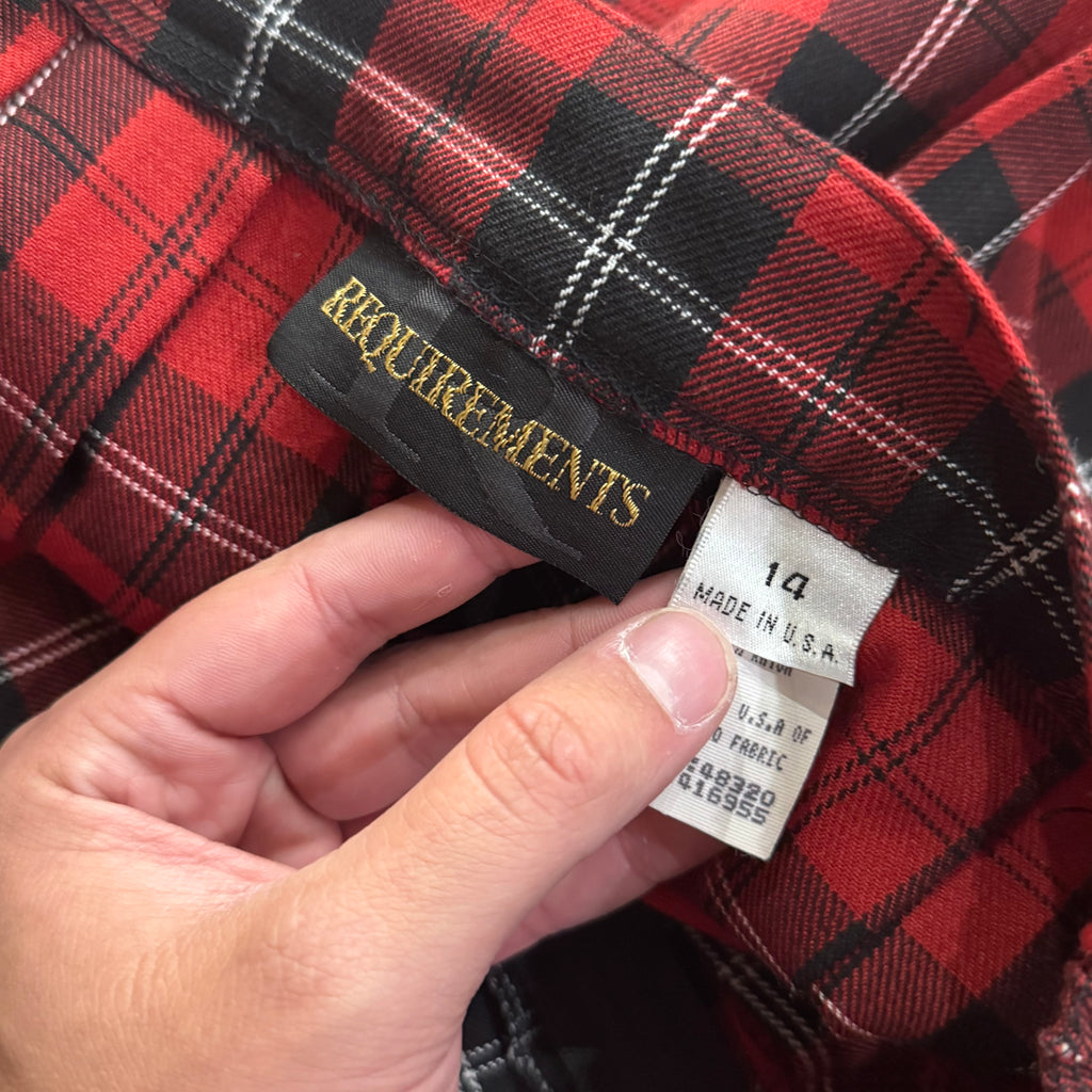 Vintage Plaid Requirements Skirt Sz 14