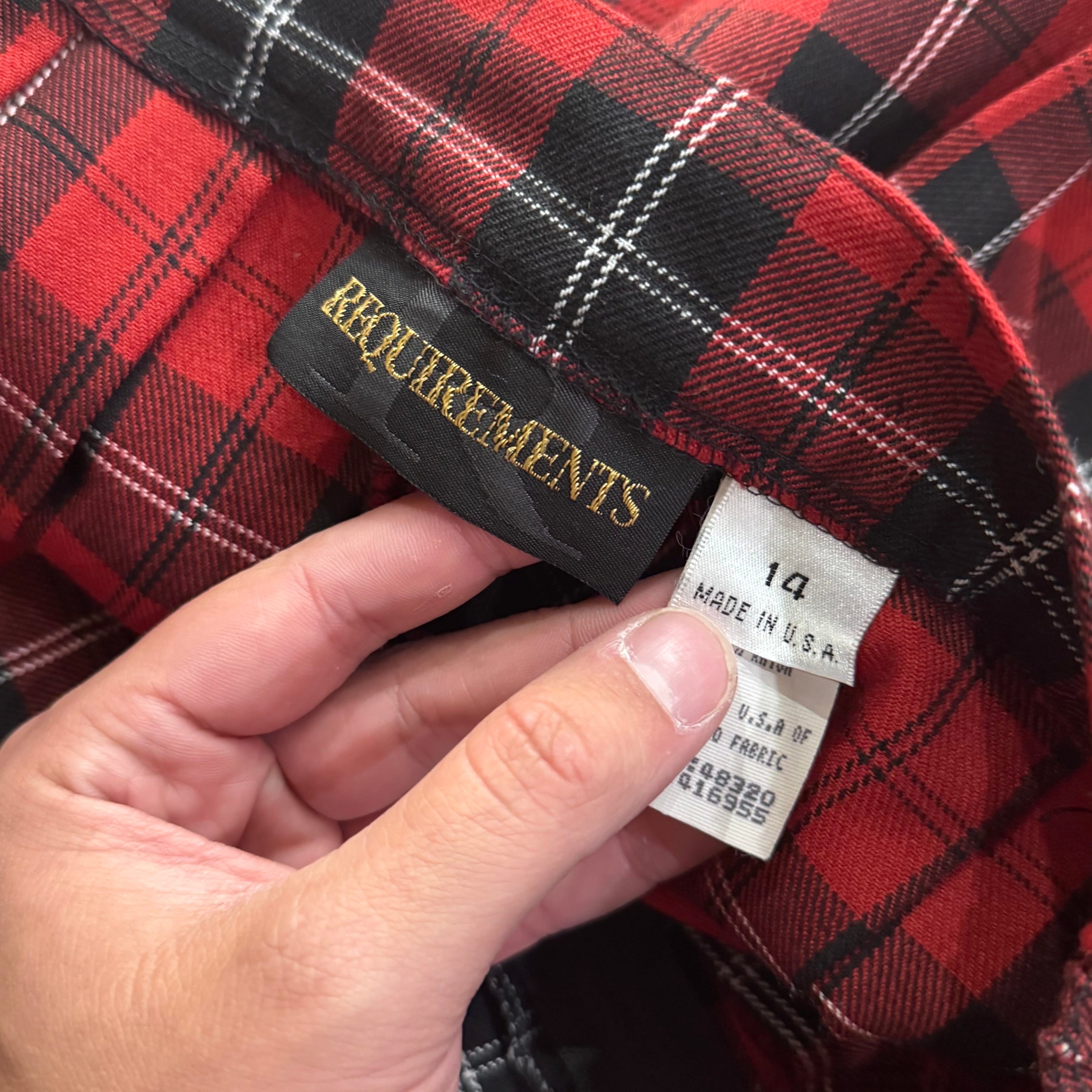 Vintage Plaid Requirements Skirt Sz 14