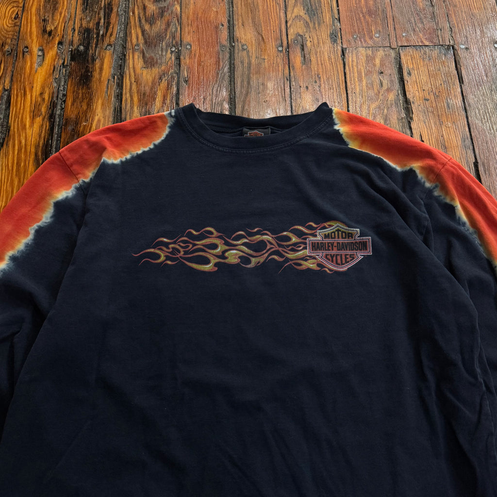 Vintage Harley Davidson Flame Long Sleeve T-shirt Sz L