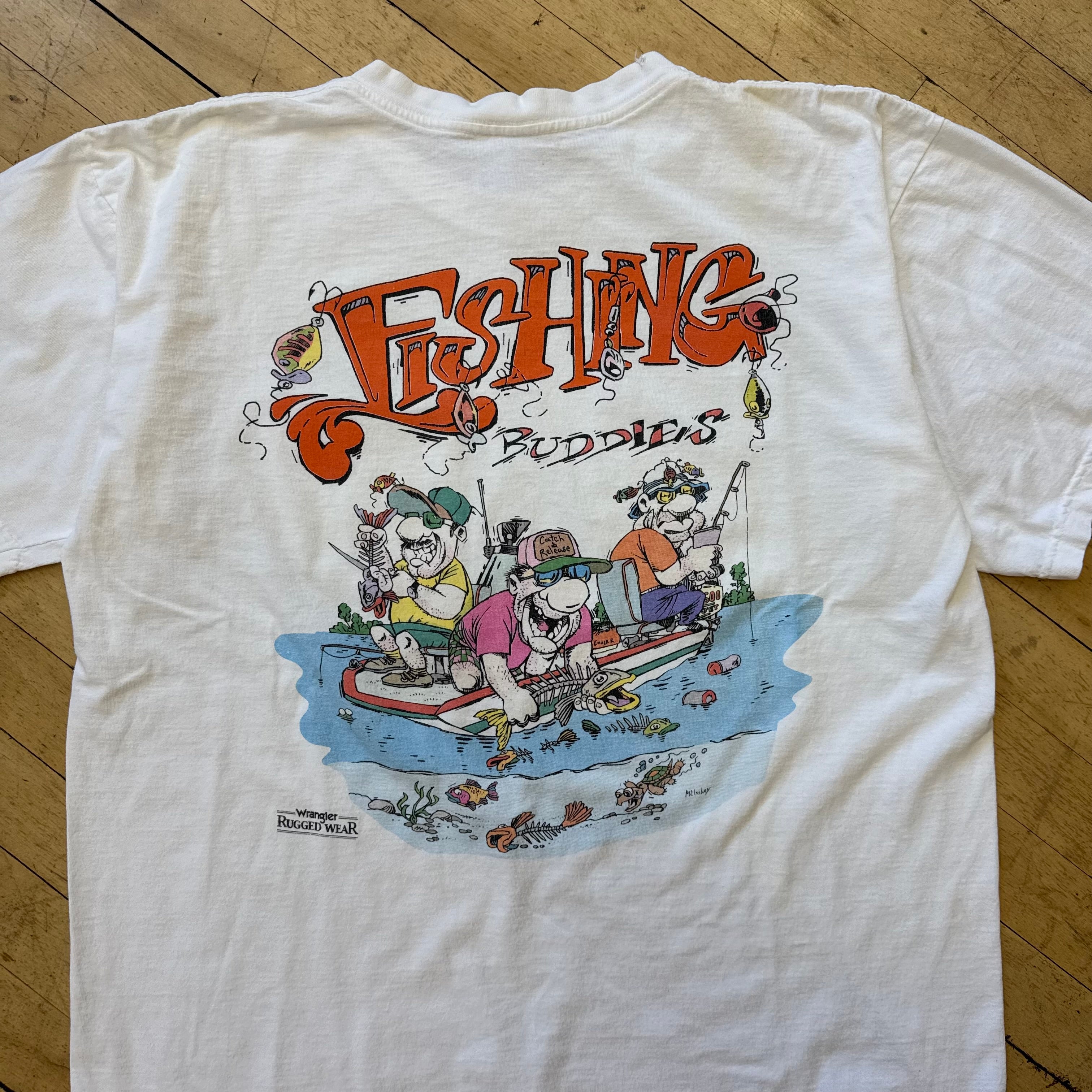 Vintage Wrangler Fishing Buddies T-shirt Sz XL