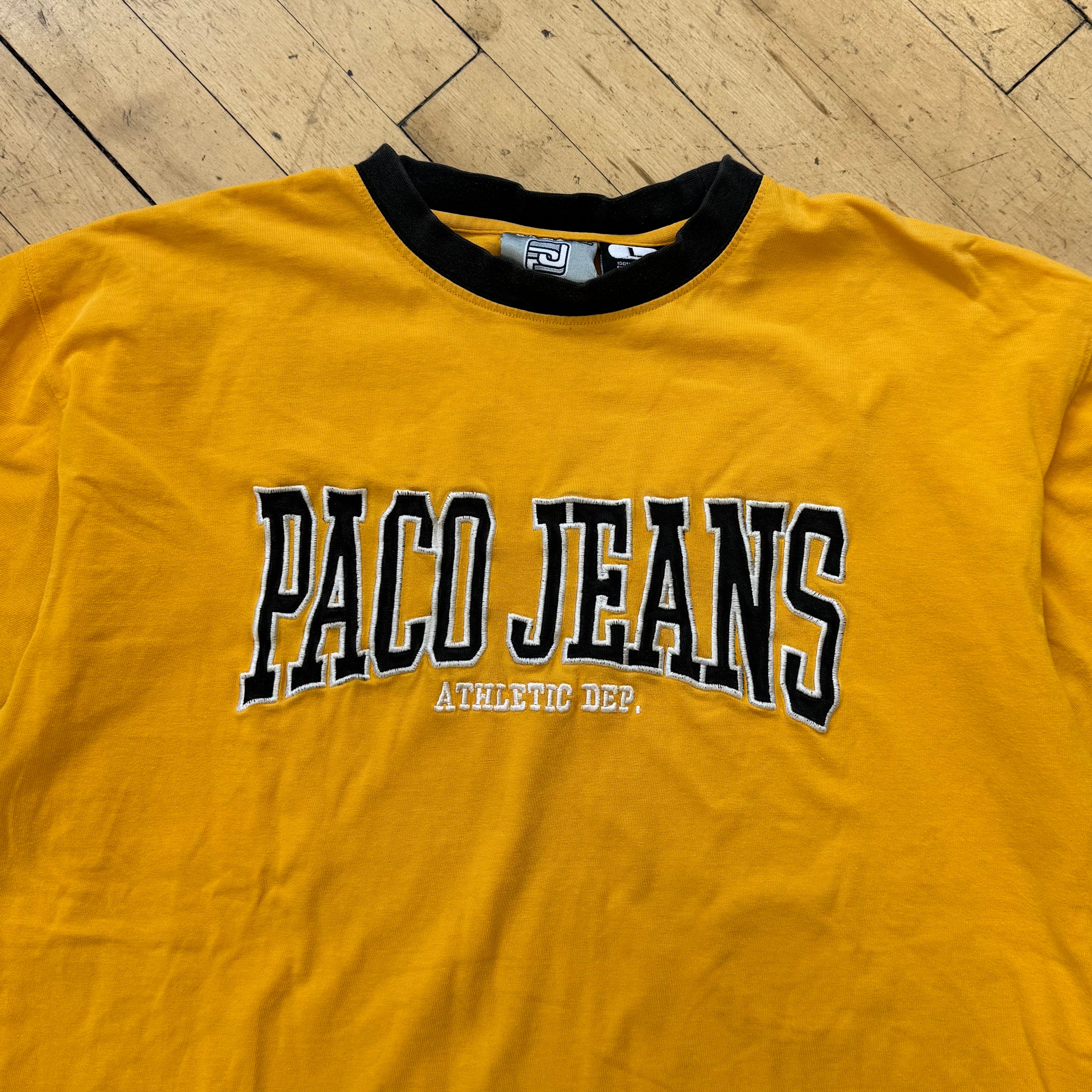 Y2K Paco Jeans SpellOut T-shirt Sz L