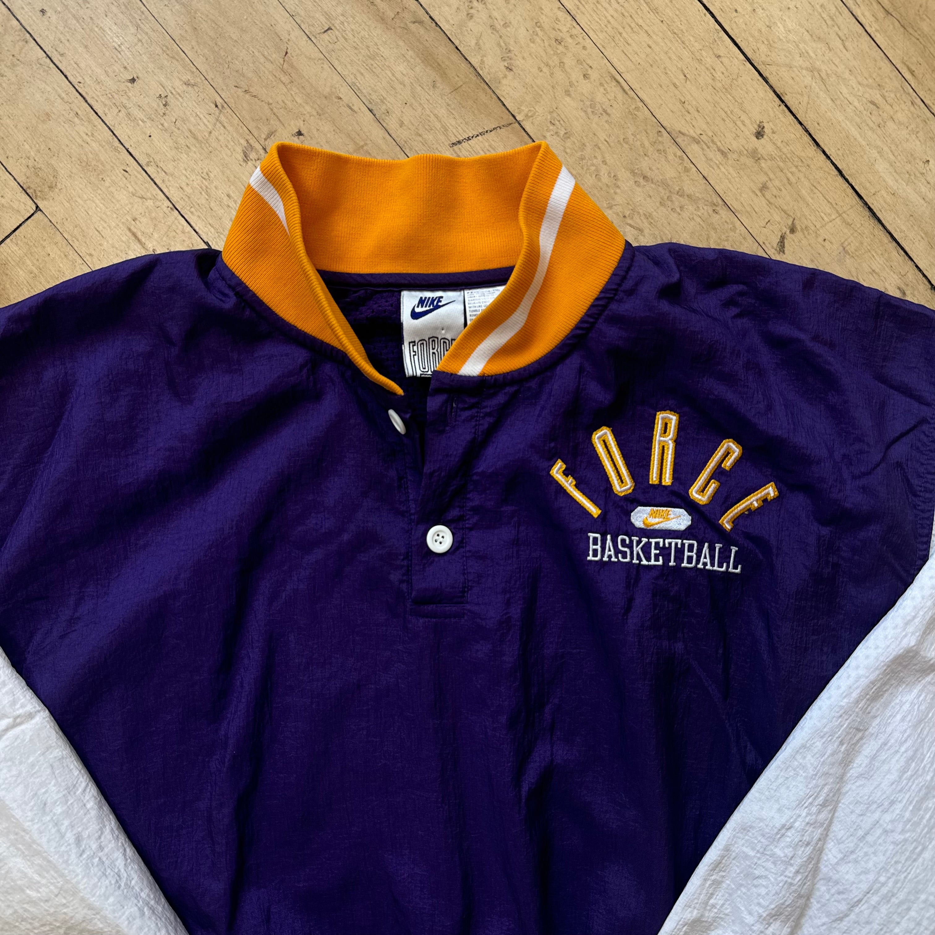 Vintage Nike Force Basketball Two Button Windbreaker Jacket Sz L