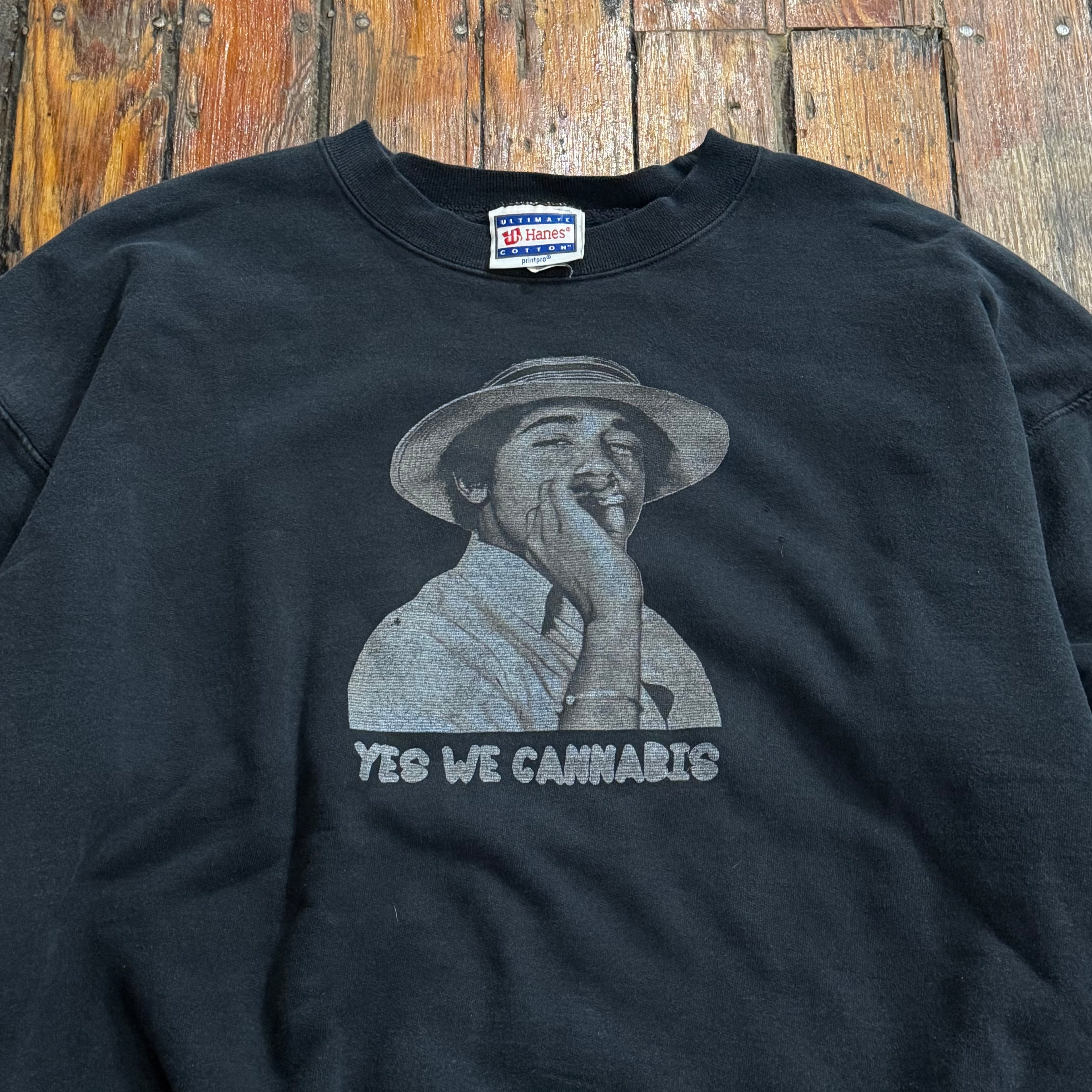 Vintage Obama Yes We Cannabis  Crewneck Sz L