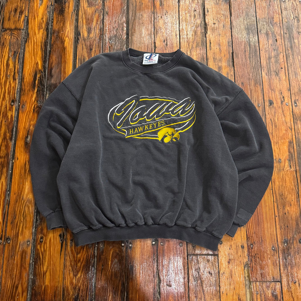 Vintage Faded Iowa Hawkeyes Crewneck Sz L