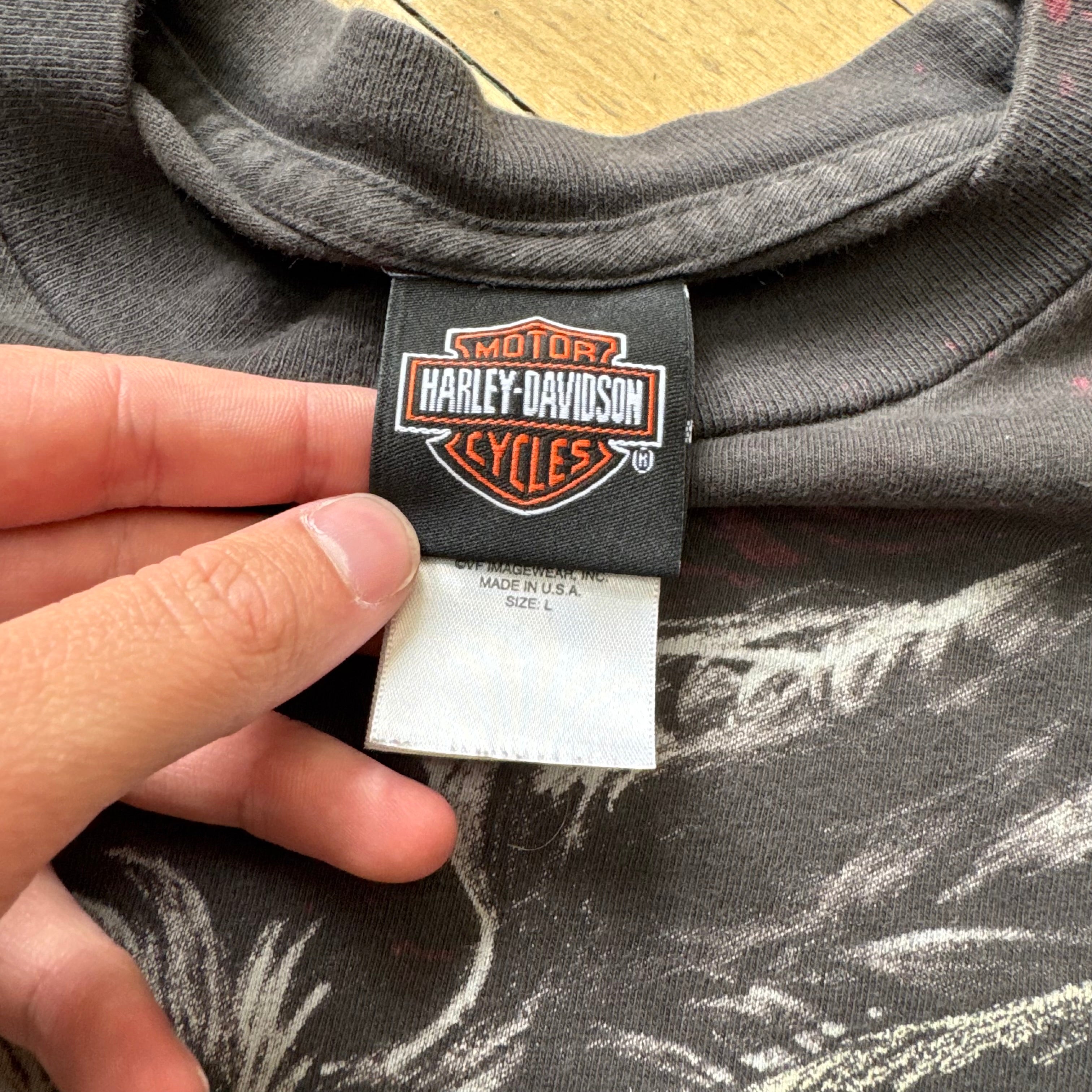 Y2K Harley Davidson Eagle T-shirt Sz L