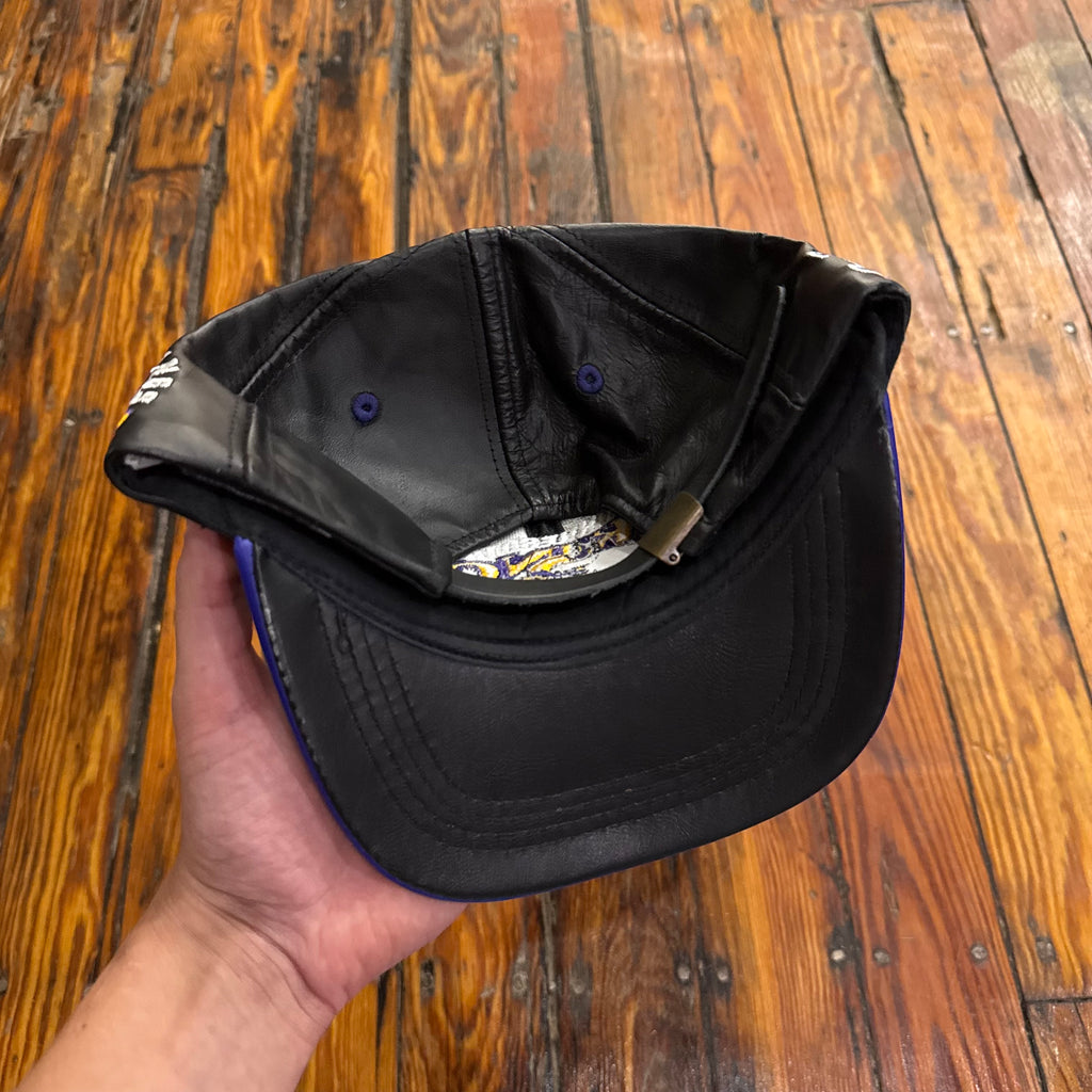 Vintage Minnesota Vikings Leather SnapBack Hat