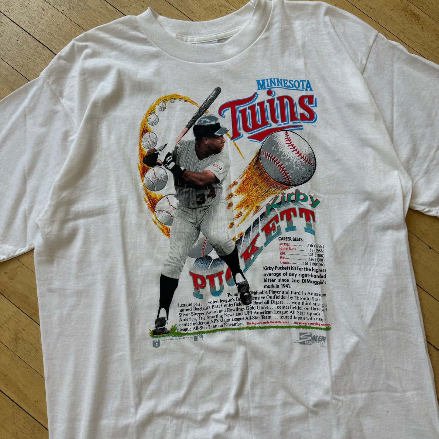 Vintage Salem Kirby Puckett T-shirt Sz XL