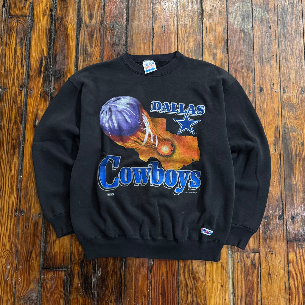 Vintage Dallas Cowboys Flame Trench Crewneck Sz L