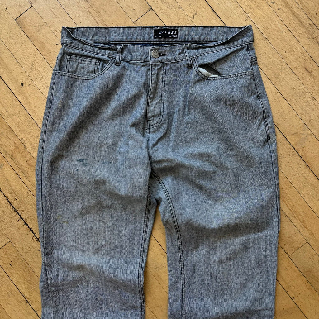 Y2K Baggy Chain Refuse Denim Jeans Sz 38