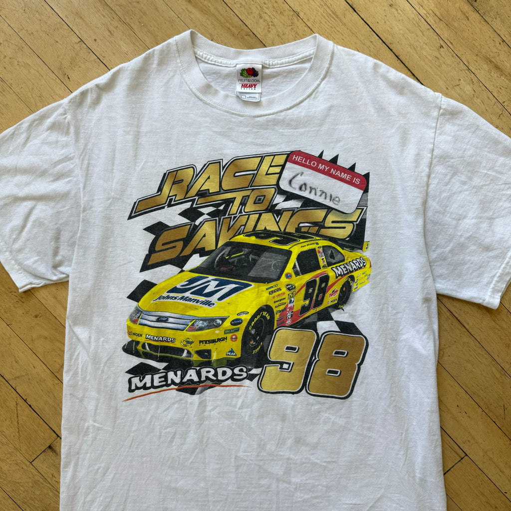 Y2K Nascar Race To Saving Menards T-shirt Sz L