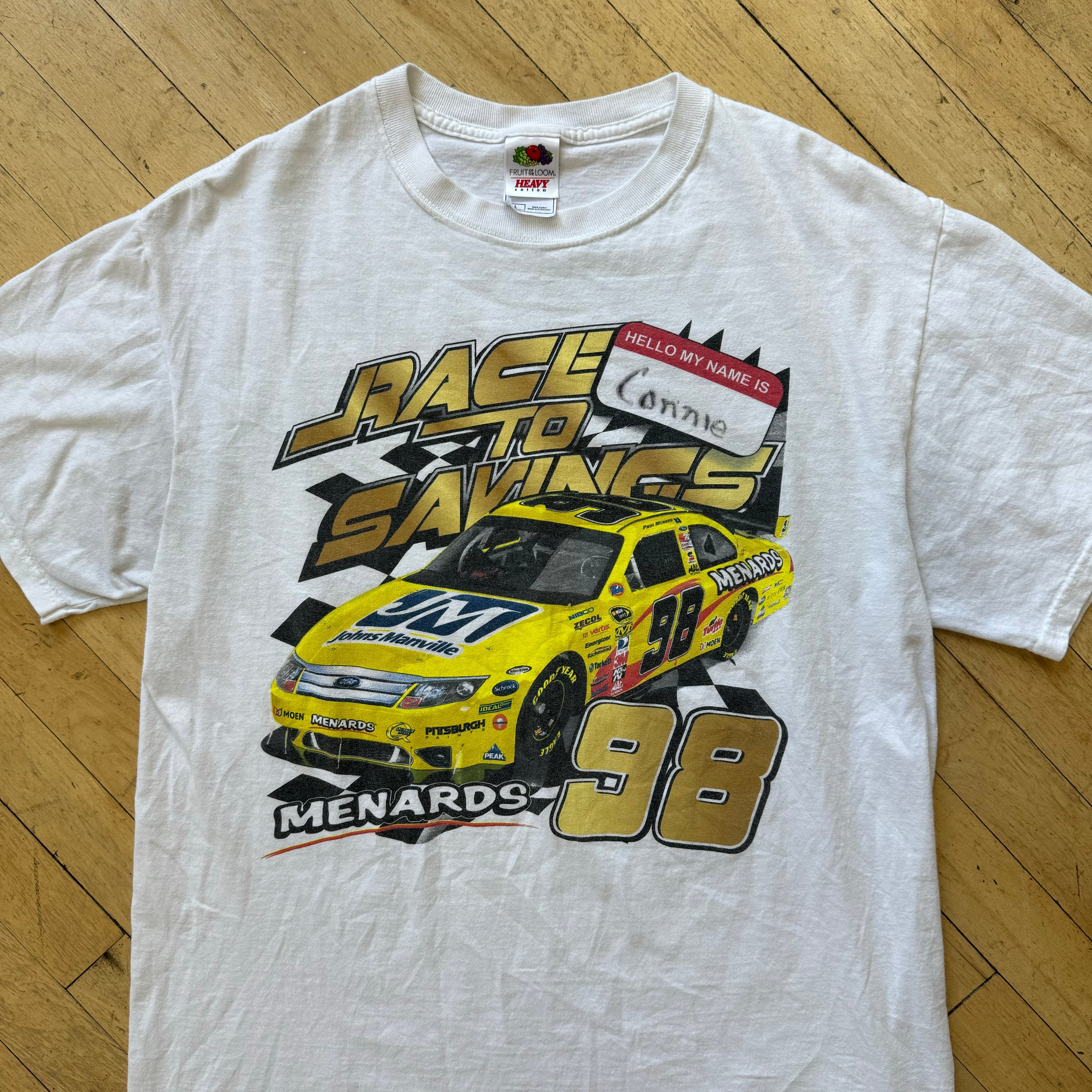 Y2K Nascar Race To Saving Menards T-shirt Sz L