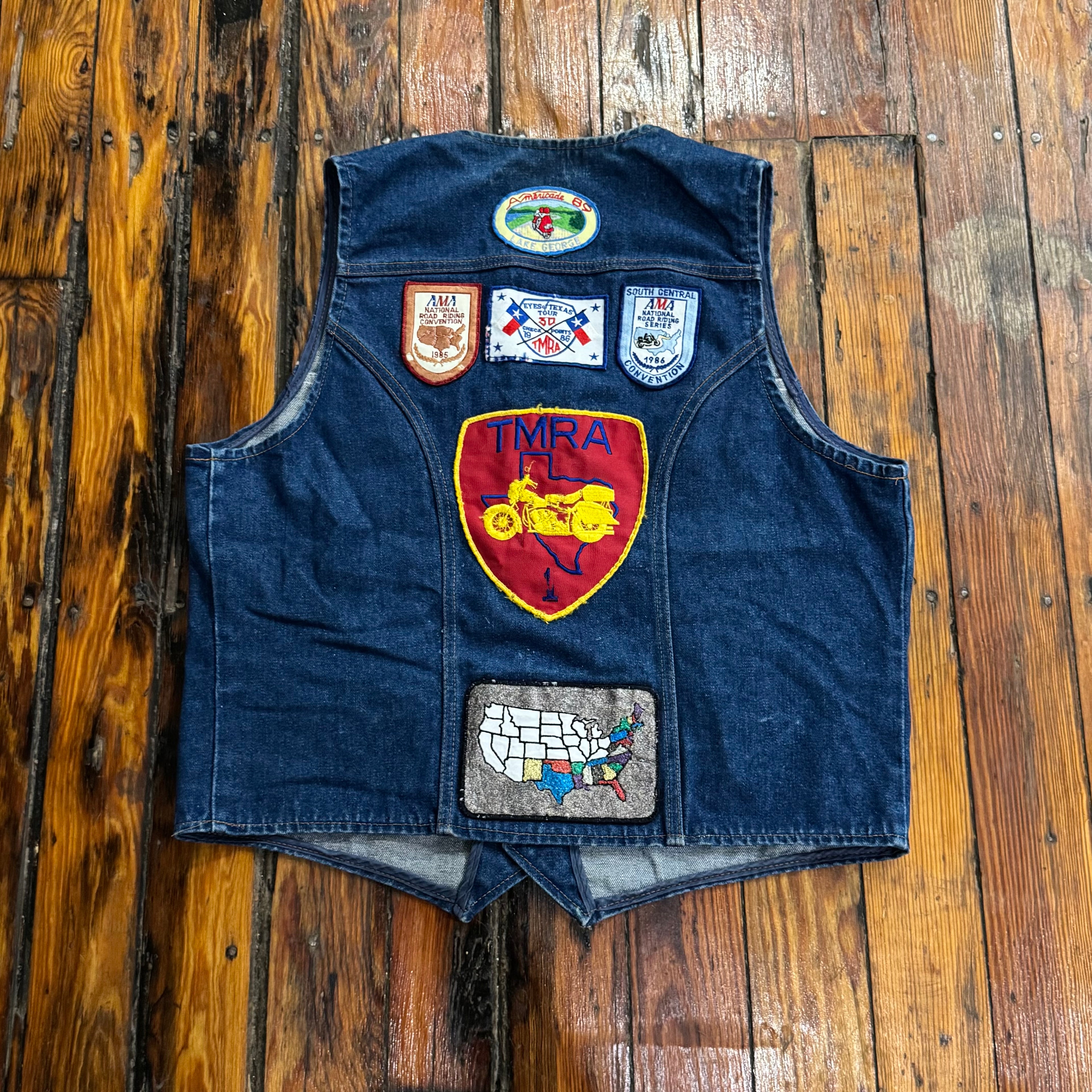Vintage Wrangler Motorcycle Jean Vest Sz M