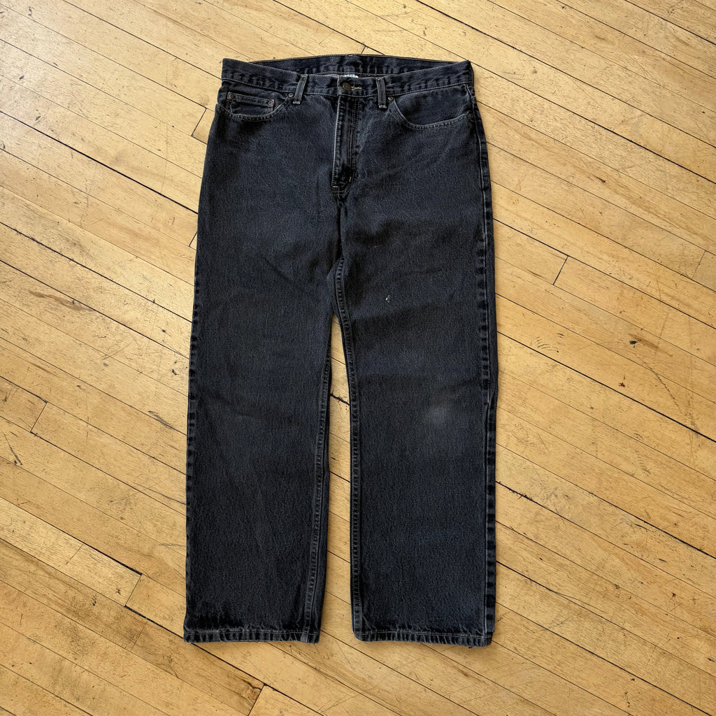 Vintage Faded Black Denim Jeans Sz 34x30