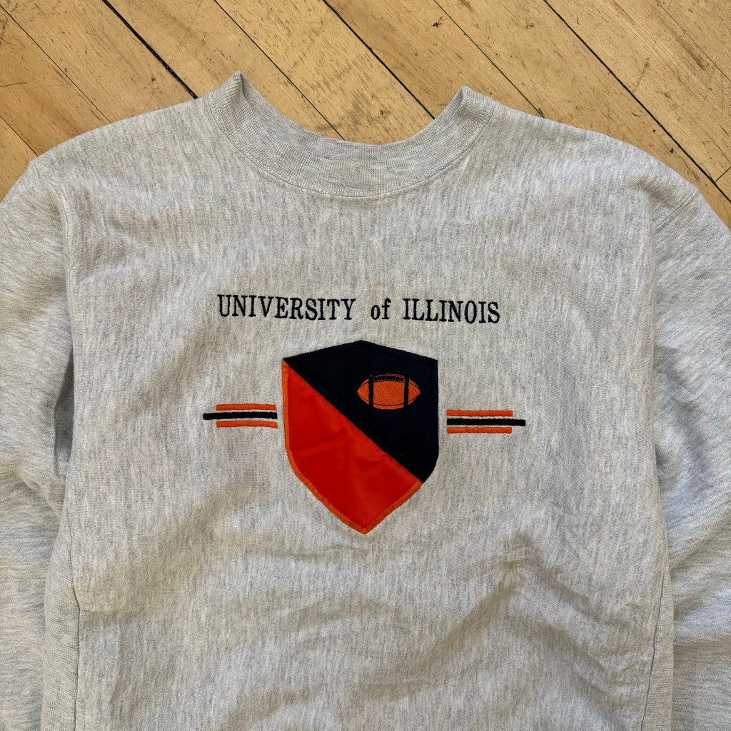 Vintage University of Illinois CrewNeck Sz L